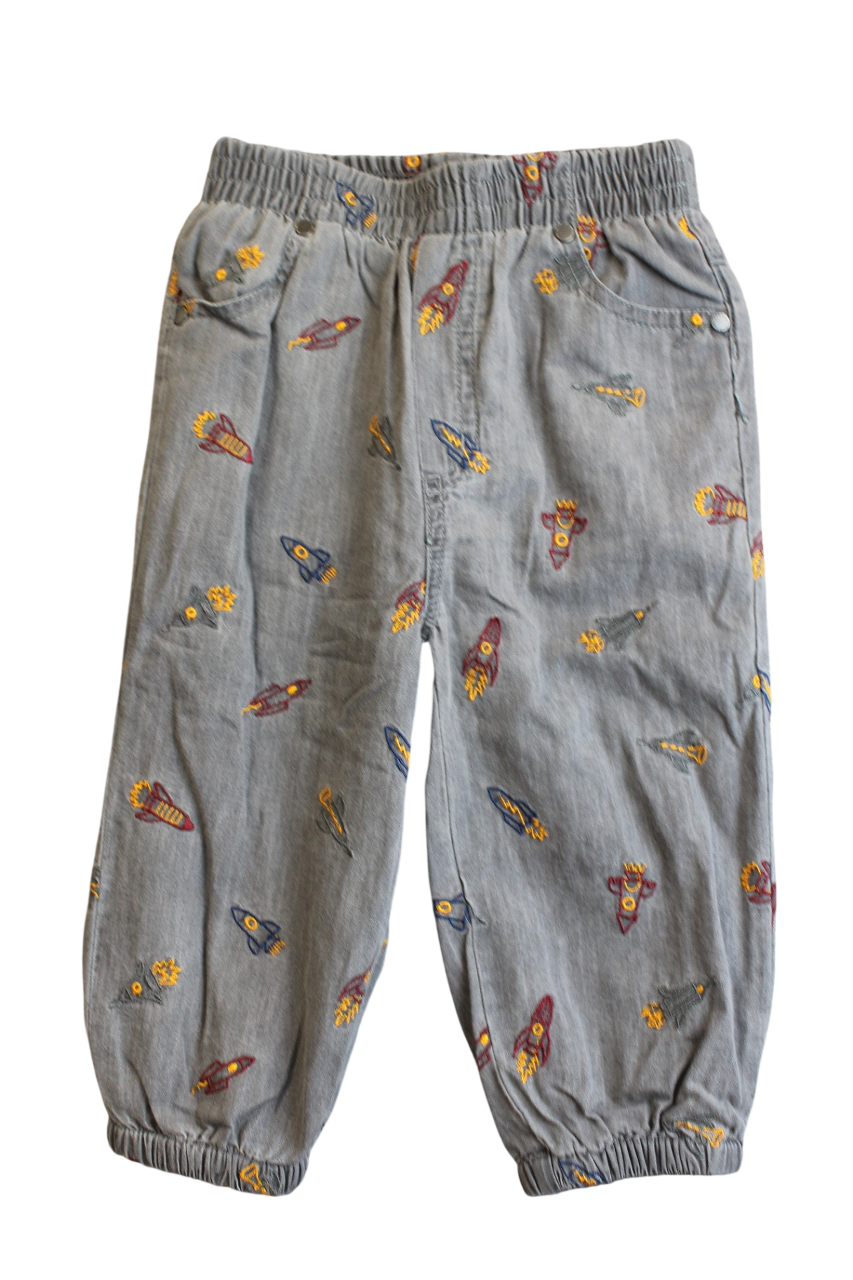 Stella McCartney Kids Pants, Grey, rocketships, 2