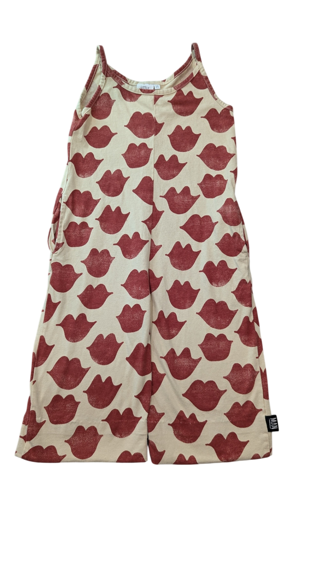 Little Man Happy Jumpsuit, Beige/Red, 5