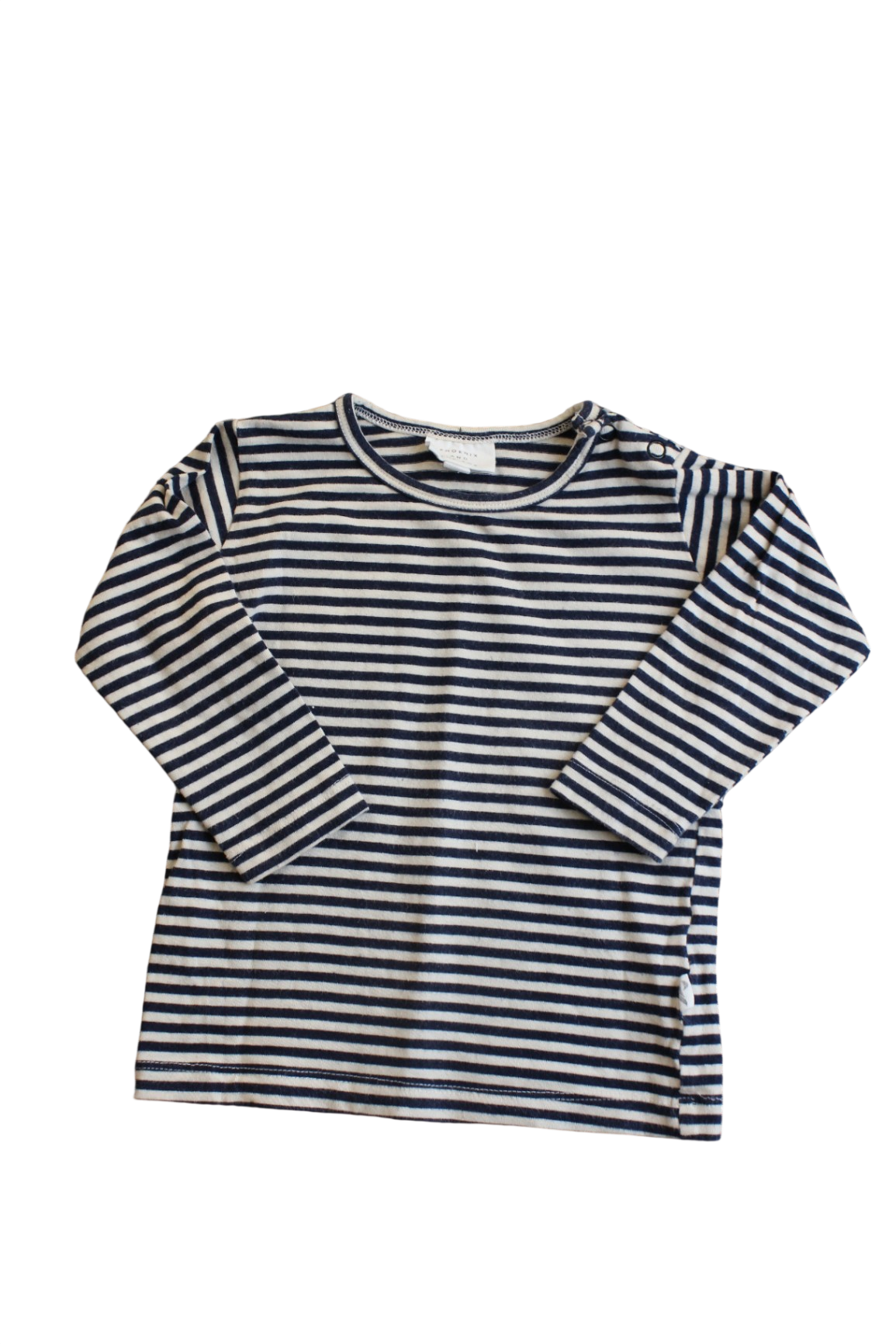 Phoenix & The Fox Long-Sleeve T-Shirt, Navy and cream stripe, 1