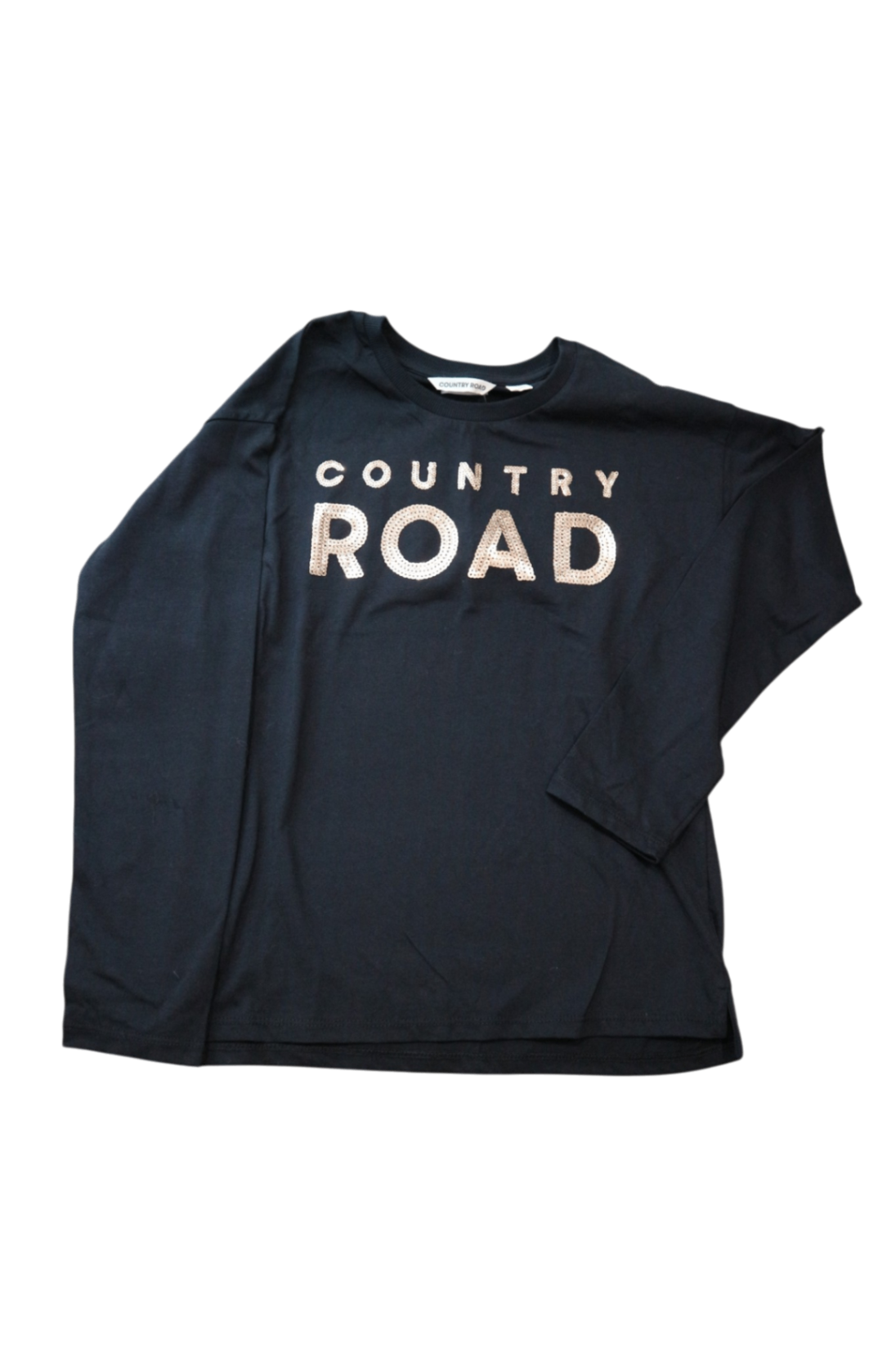 Country Road Long-Sleeve T-Shirt, Black, 10