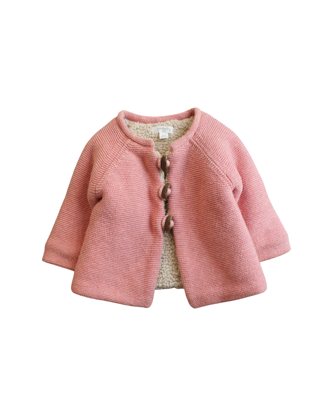 Purebaby Knit Jacket, Pink, 0
