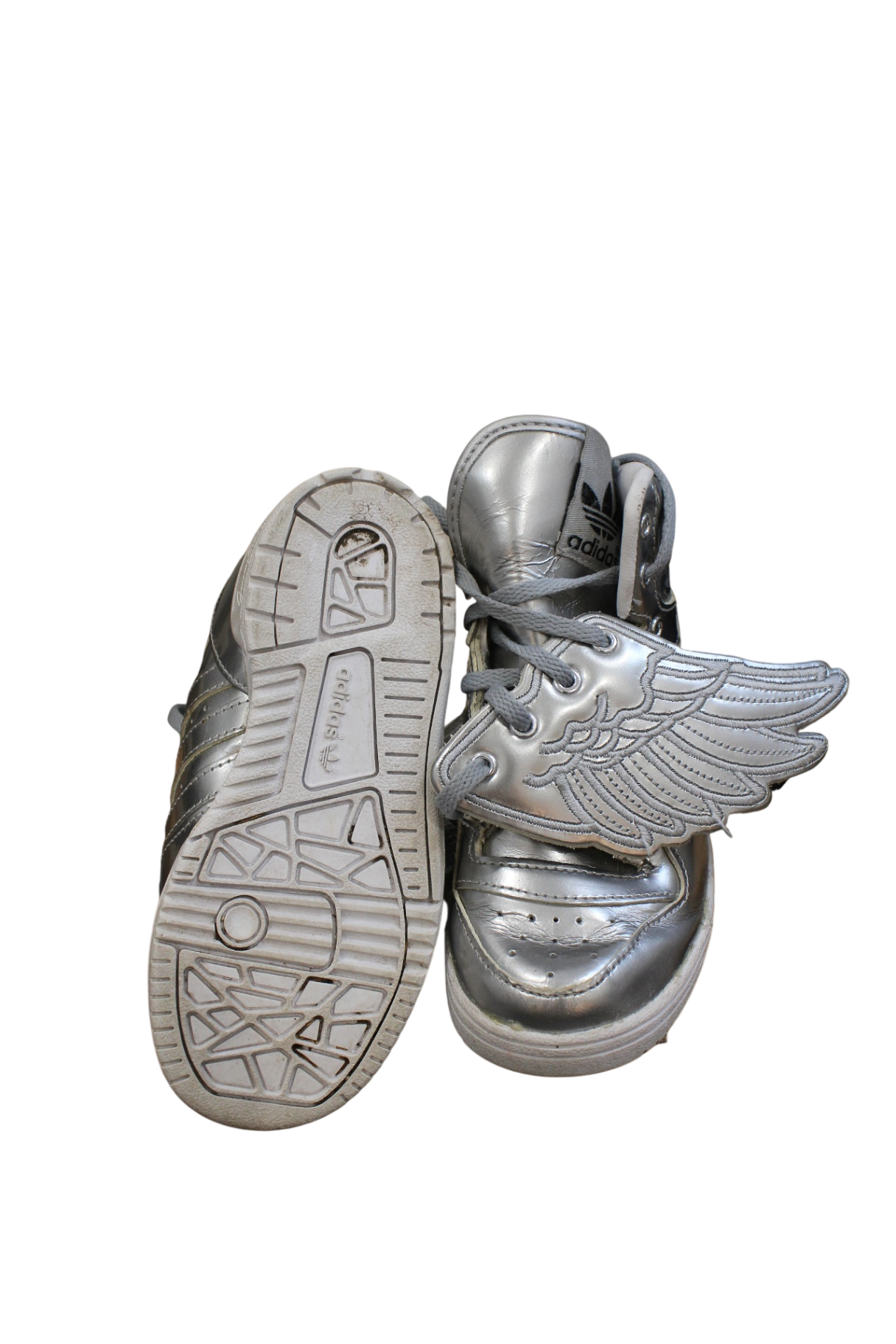 Adidas x Jeremy Scott Sneakers, Silver, US 9/EUR 26