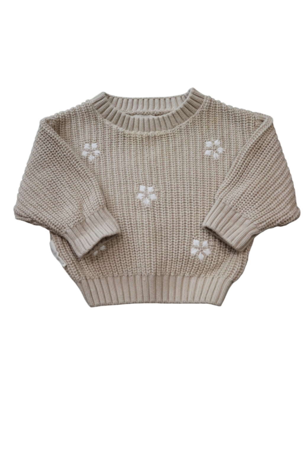 3 Little Crowns Knit Jumper, Beige/White, 000