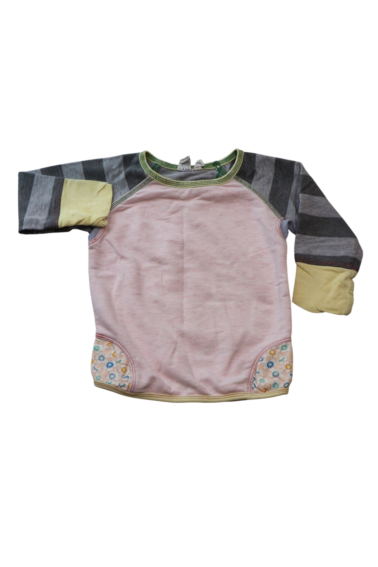 Oishi-m Long-Sleeve T-Shirt, Pink, grey, yellow and green, 1-2