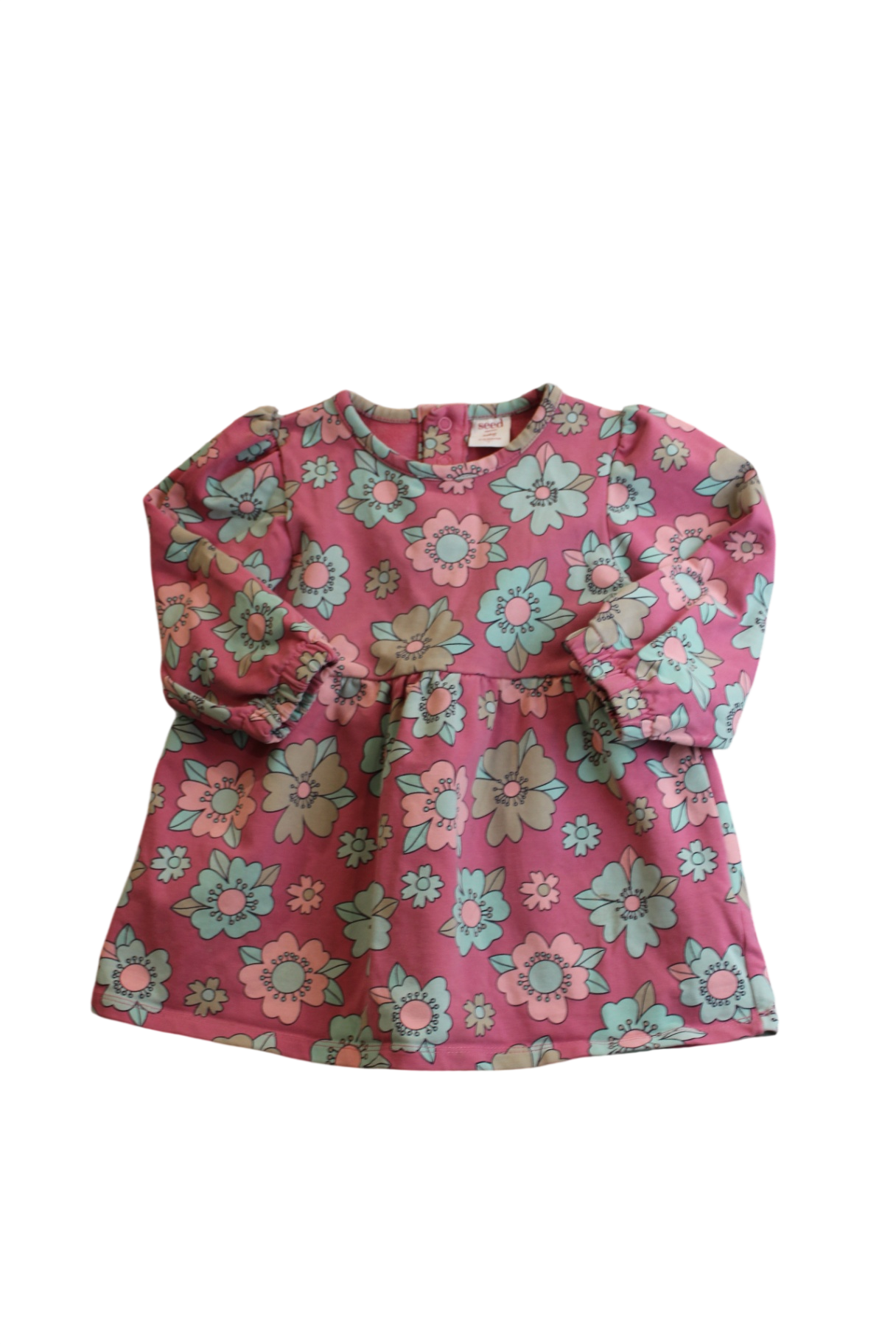 Seed Dress, Pink with multicoloured floral print, 1
