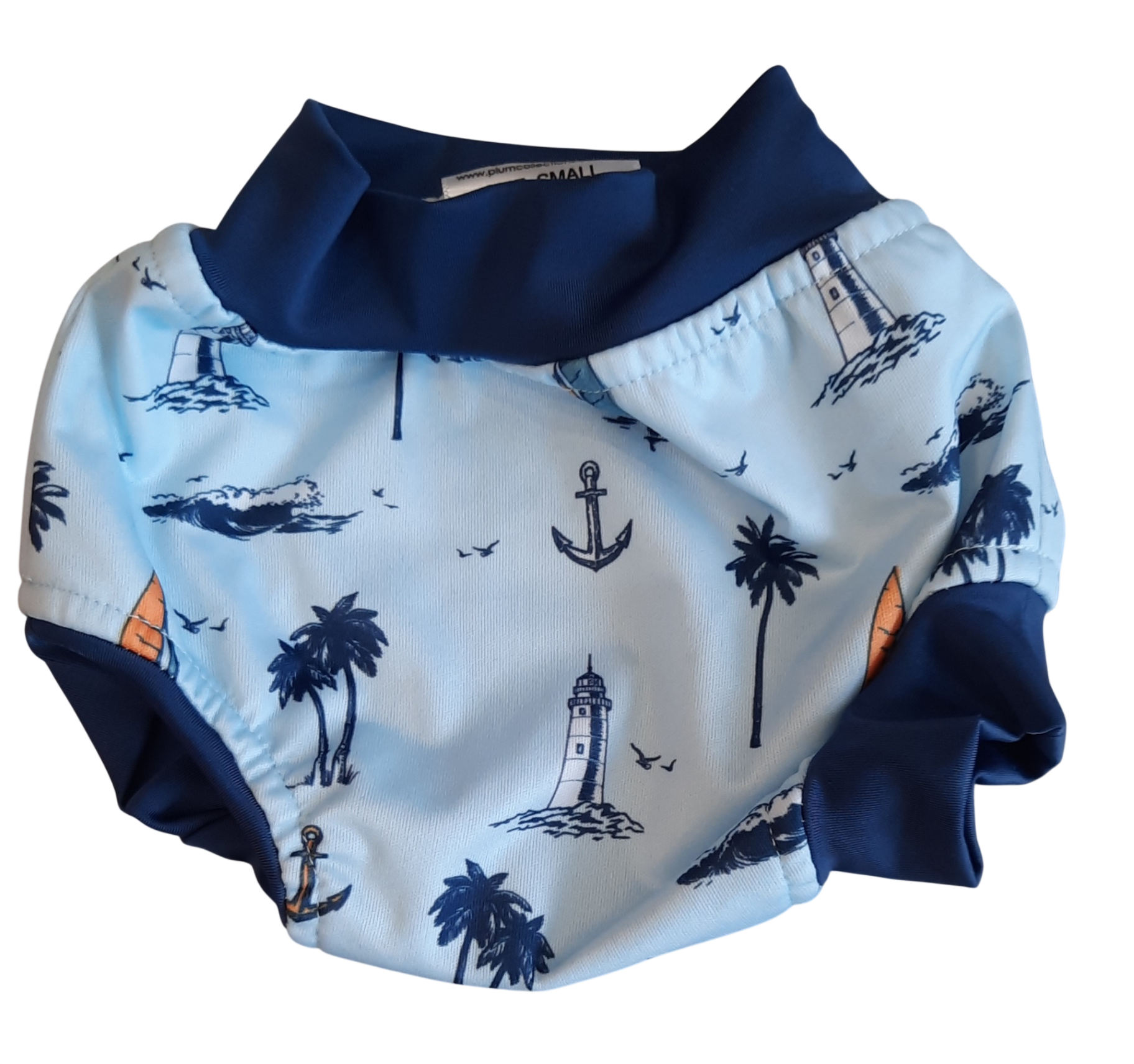 Plum Swim Nappy, Light Blue and Navy, Nb-3m