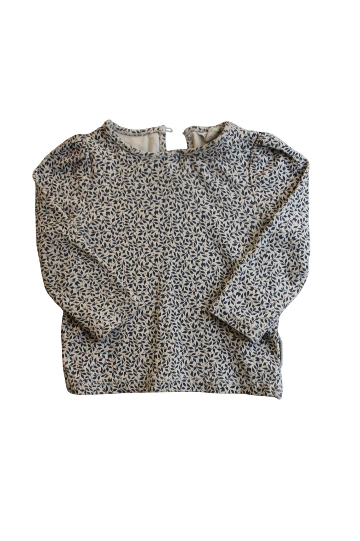 Country Road Shirt, Whie, Leaves, Gold dots , 0