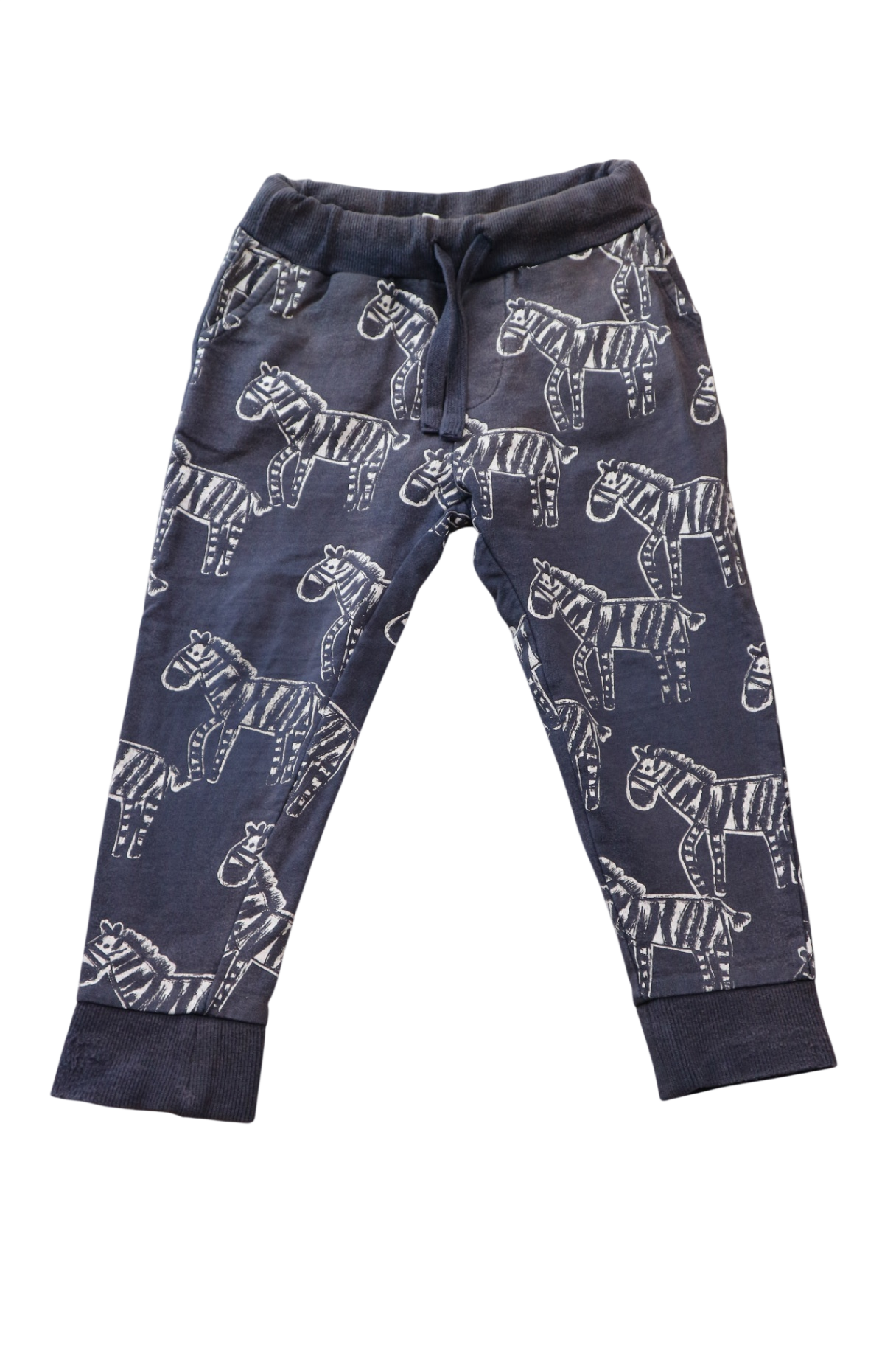 Seed Trackpants, Navy blue with white print, 3