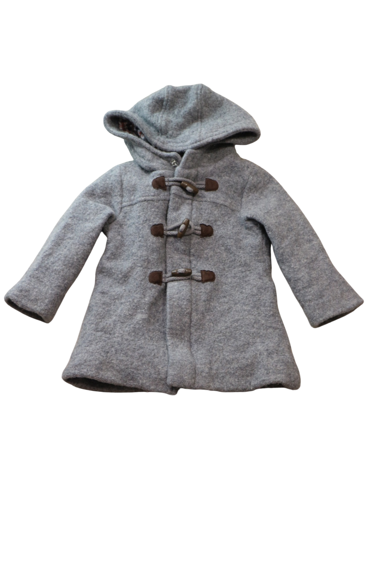 Purebaby Duffle Coat, Grey, 2