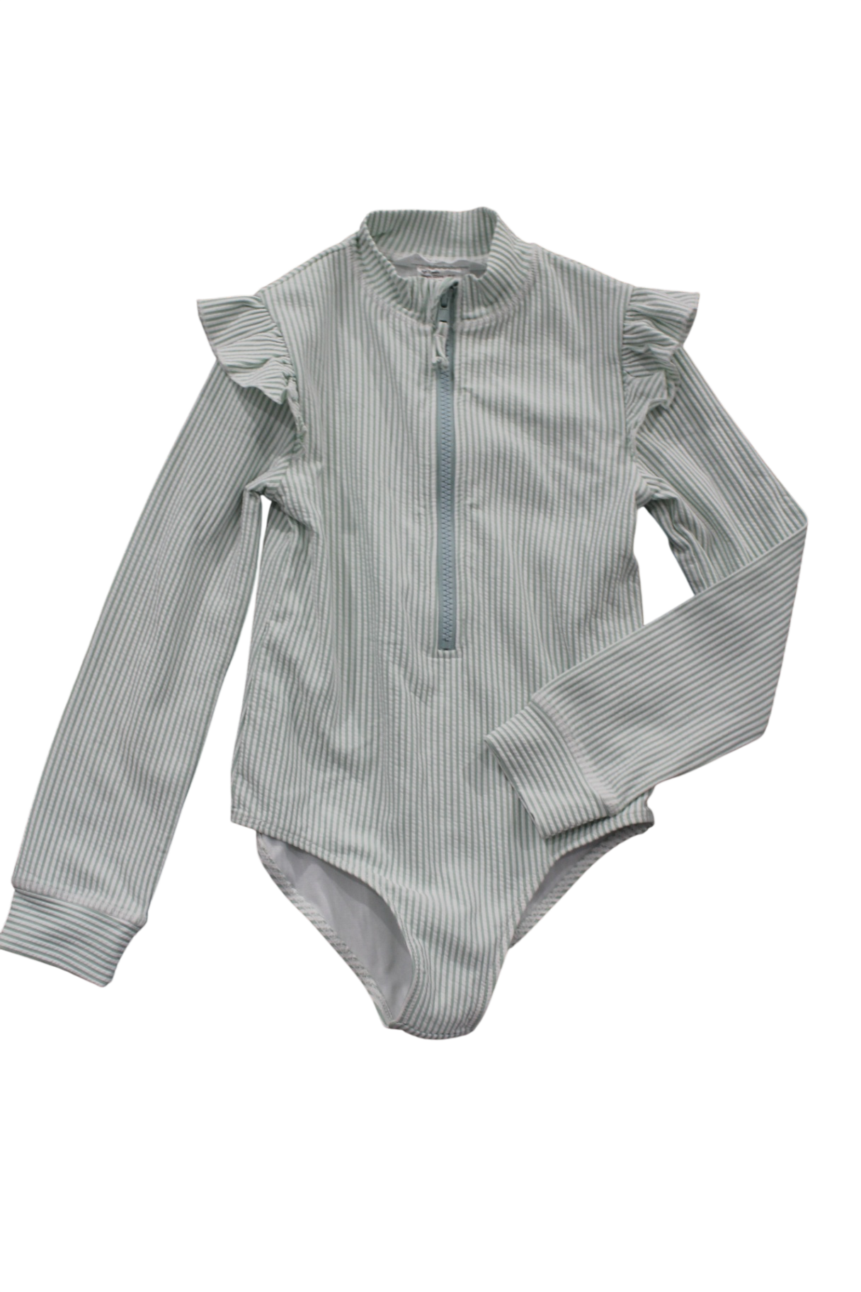John Lewis Swimsuit, teal/white stripe, 7
