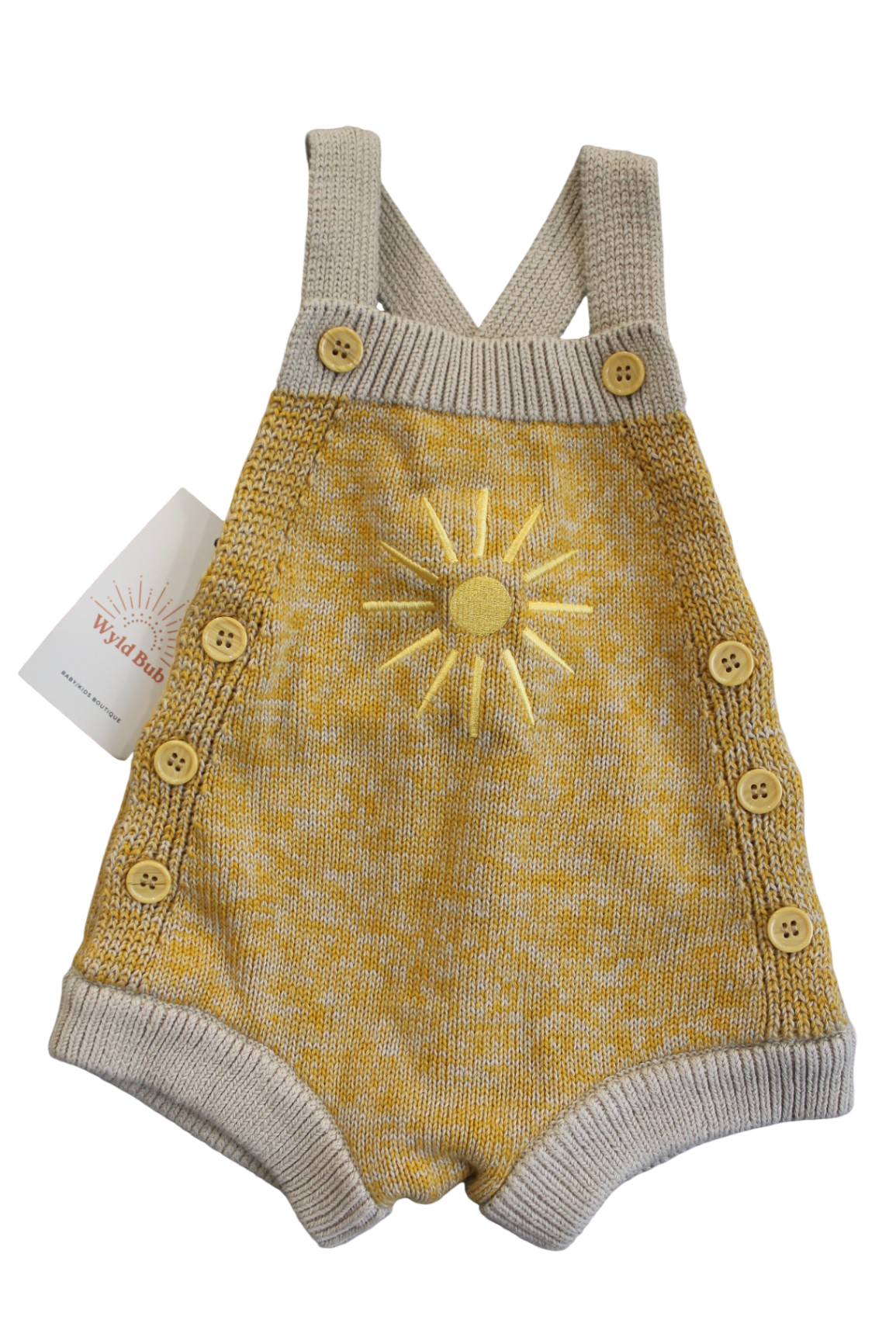 Wyld Bub Romper, Mustard/beige, 0