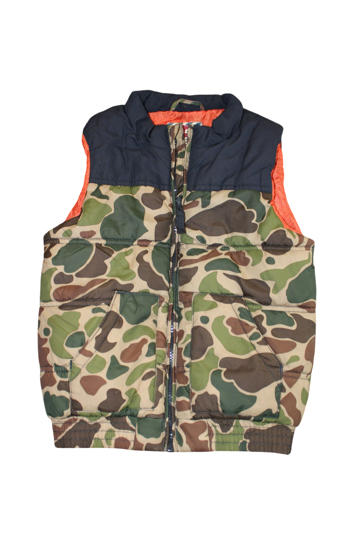 Cotton On Puffer Vest, camo/navy/orange lining, 5