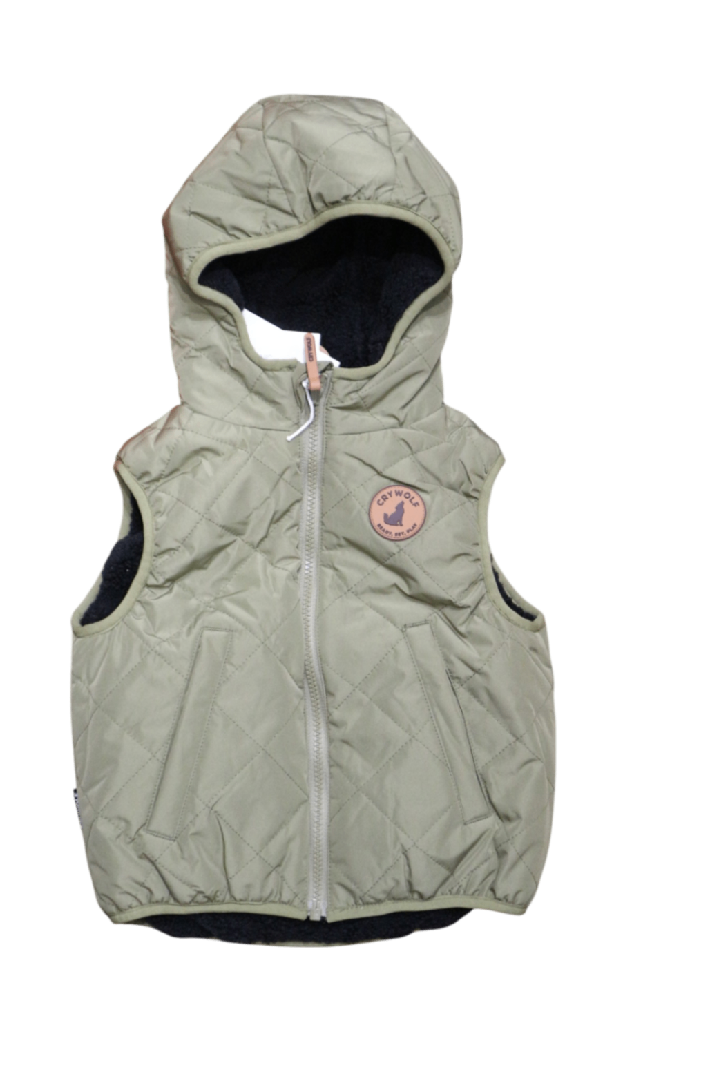Crywolf Puffer Vest, Khaki, 4