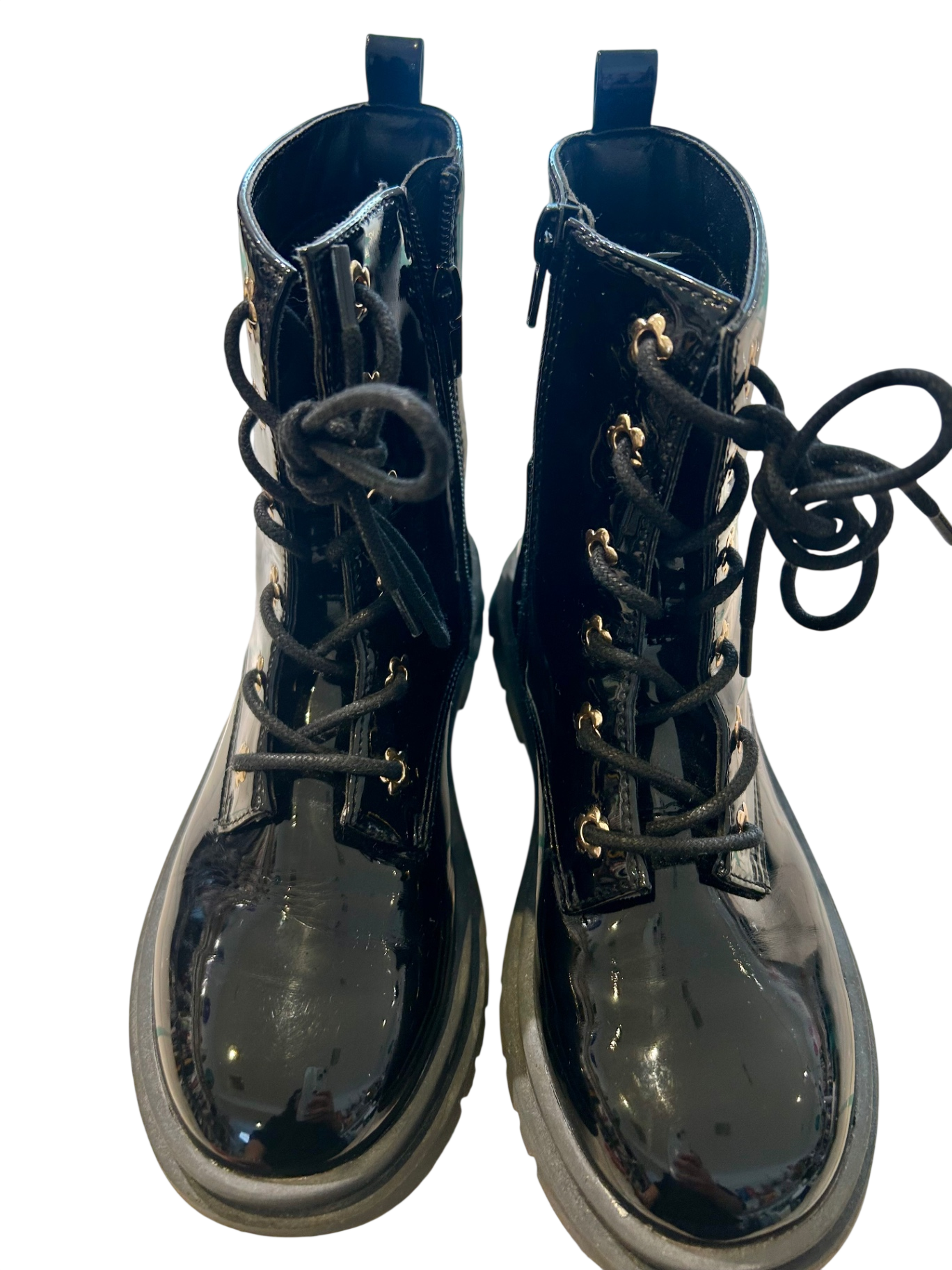 Cotton On Kids Boots, Black patent , UK 2/ EUR 35