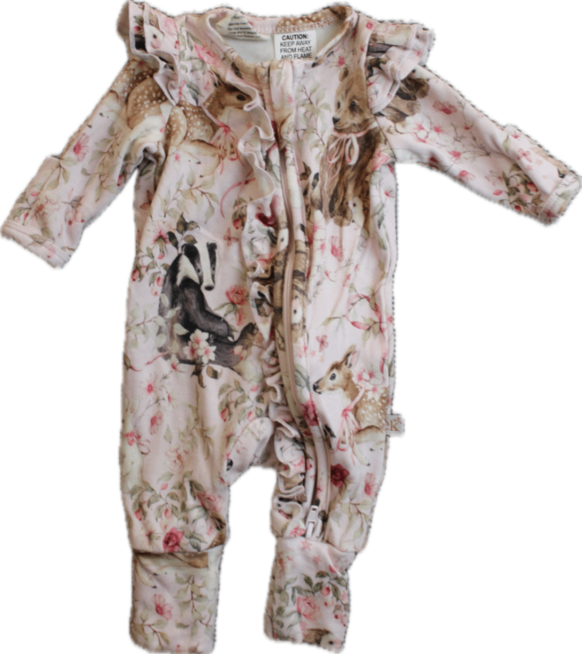 Confetti Kids Playsuit, Pink with animal print, 00000