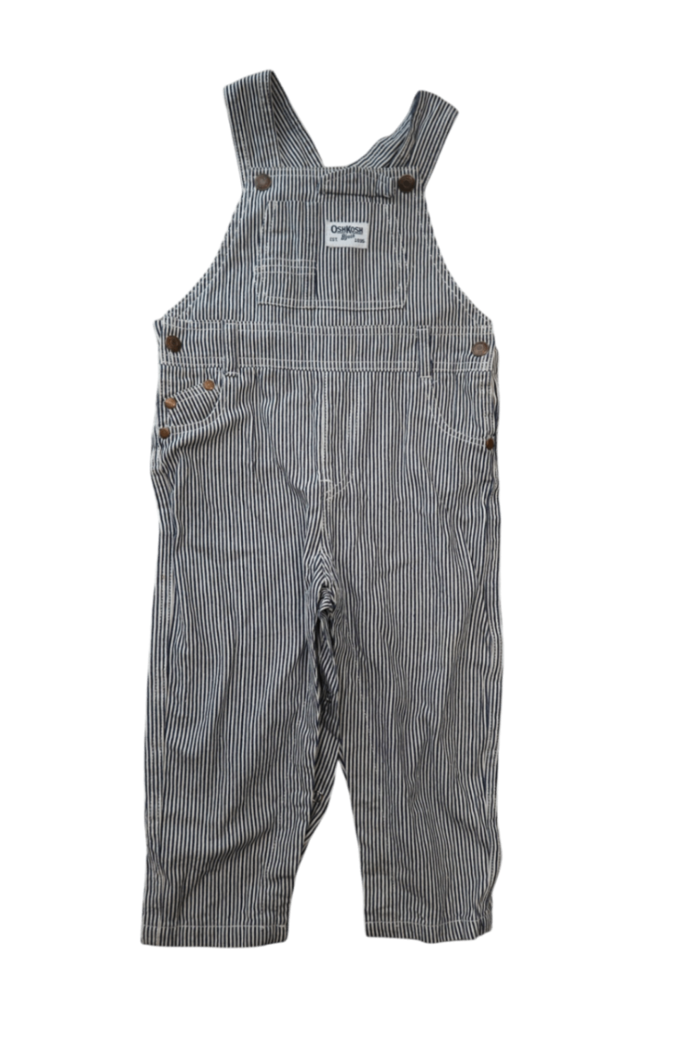 OshKosh B'gosh Overalls, Blue White Stripes, 18-24M