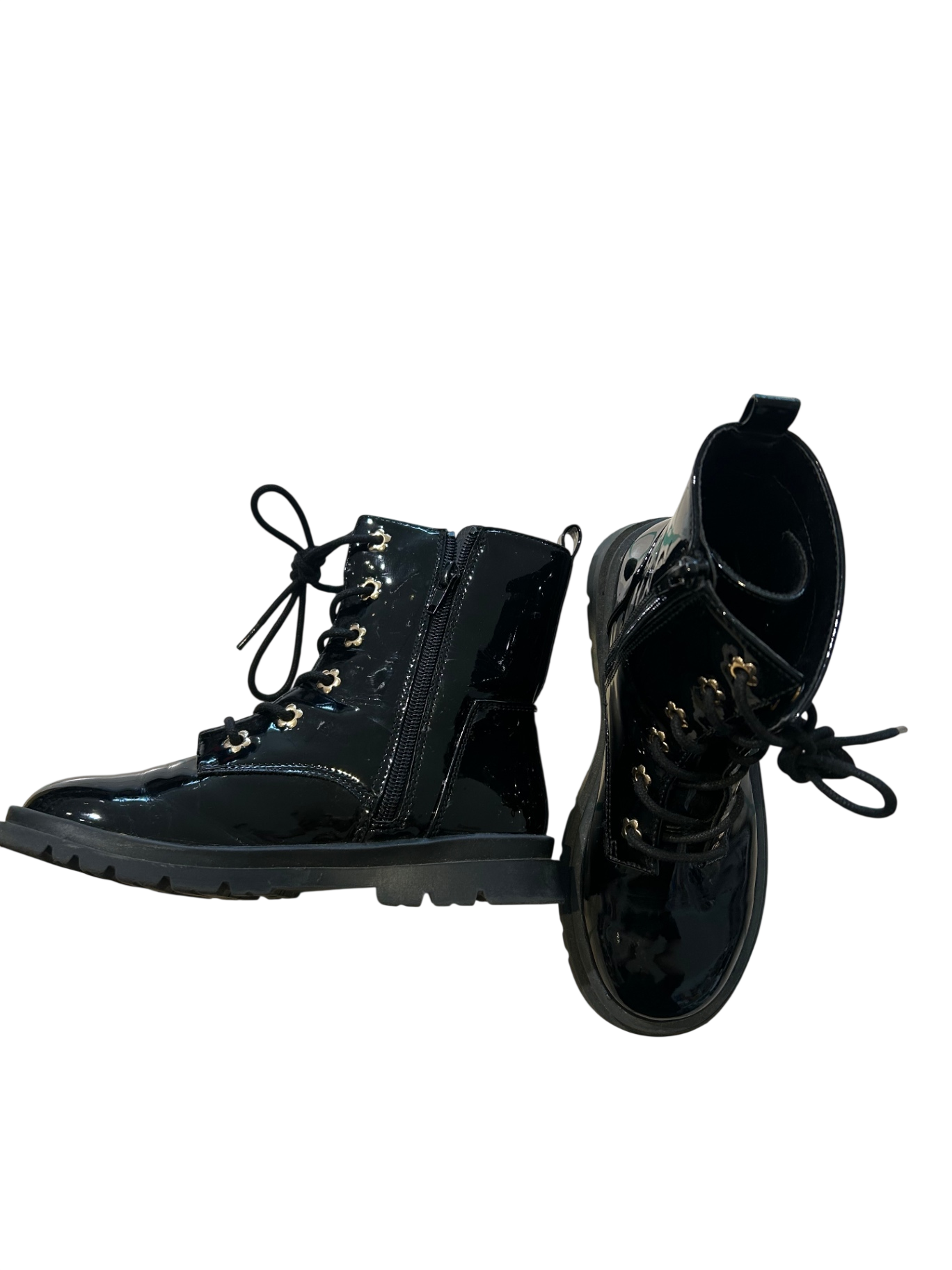 Cotton On Kids Boots, Black patent , UK 2/ EUR 35
