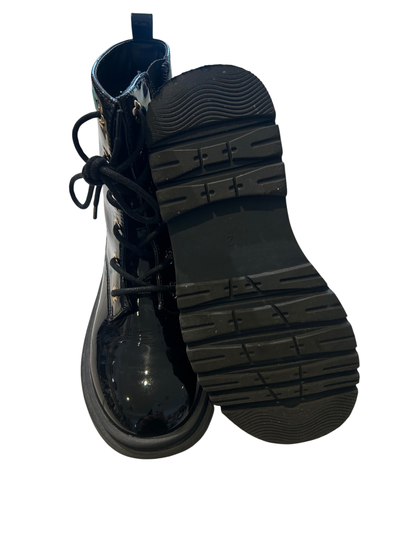 Cotton On Kids Boots, Black patent , UK 2/ EUR 35