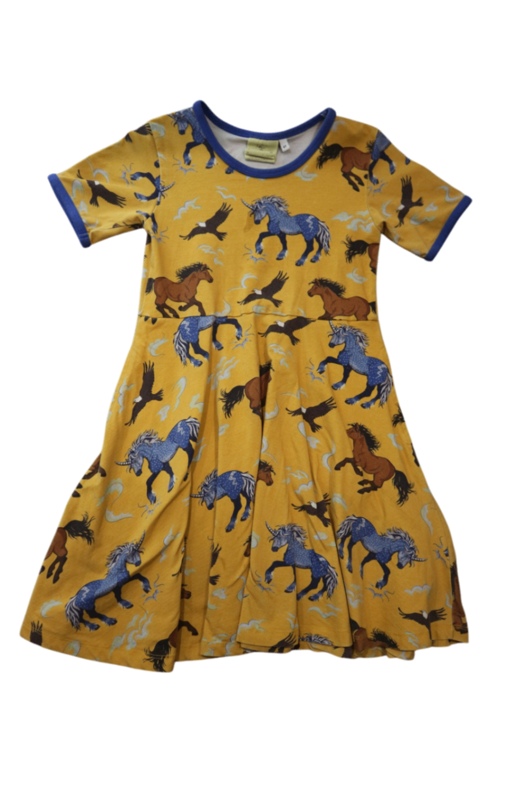 Coddi & Womple Dress, Yellow w Horses, 6