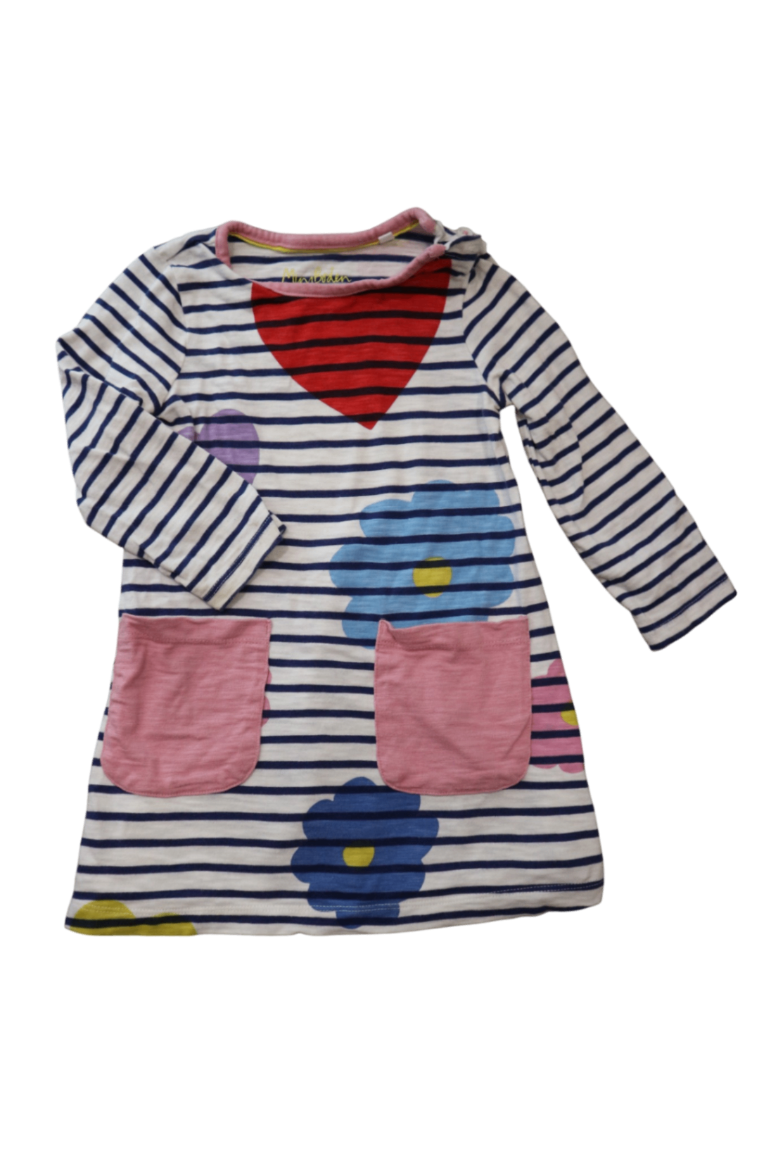 Mini Boden Dress, White, 2-3Y