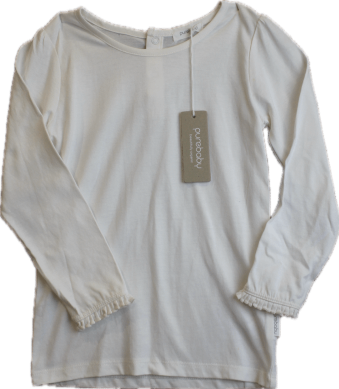 purebaby Long-Sleeve T-Shirt, White, 3
