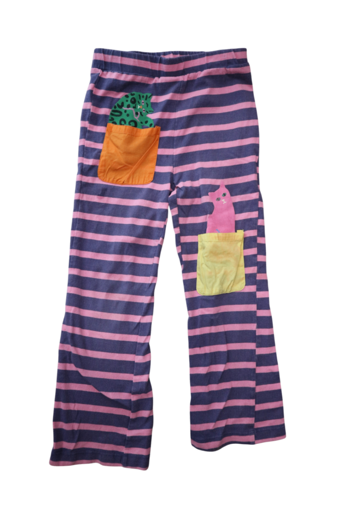 Gorman Playground Leggings, Navy Pink Stripes , 4-5Y