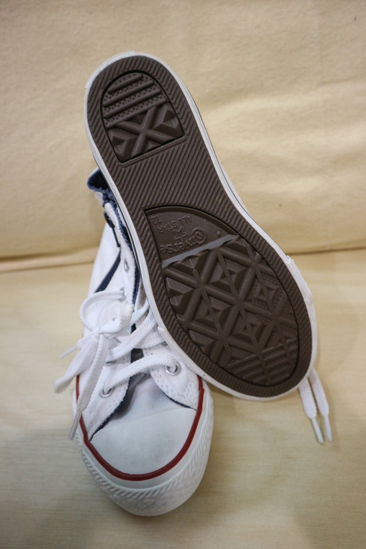 Converse Shoes, White, navy and red, US 12/EUR 29