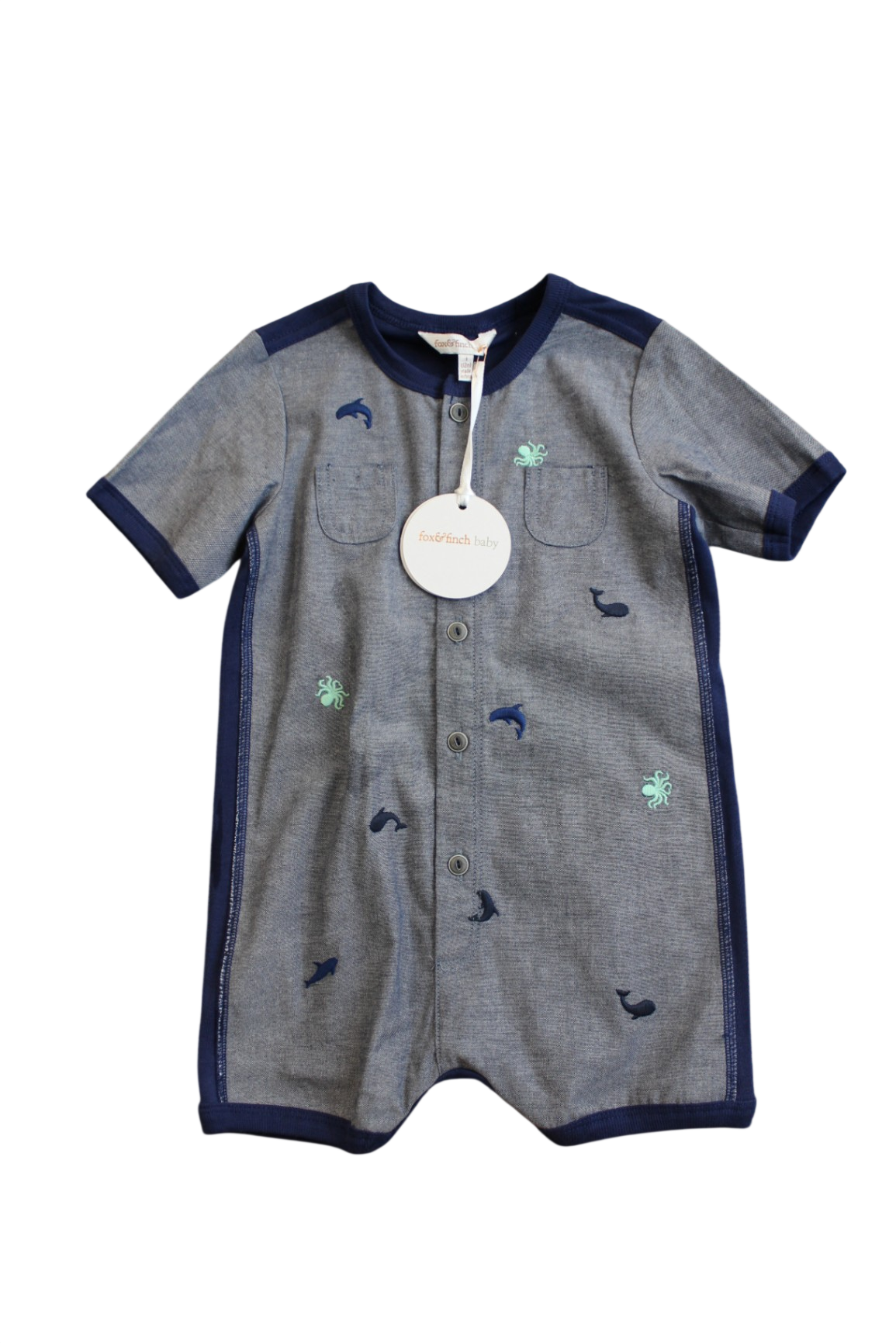 Fox & Finch Romper, Navy, 1