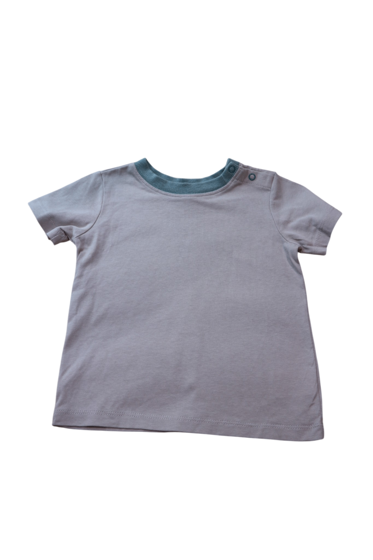 David Jones T-Shirt, Light grey with blue-green trim, 2