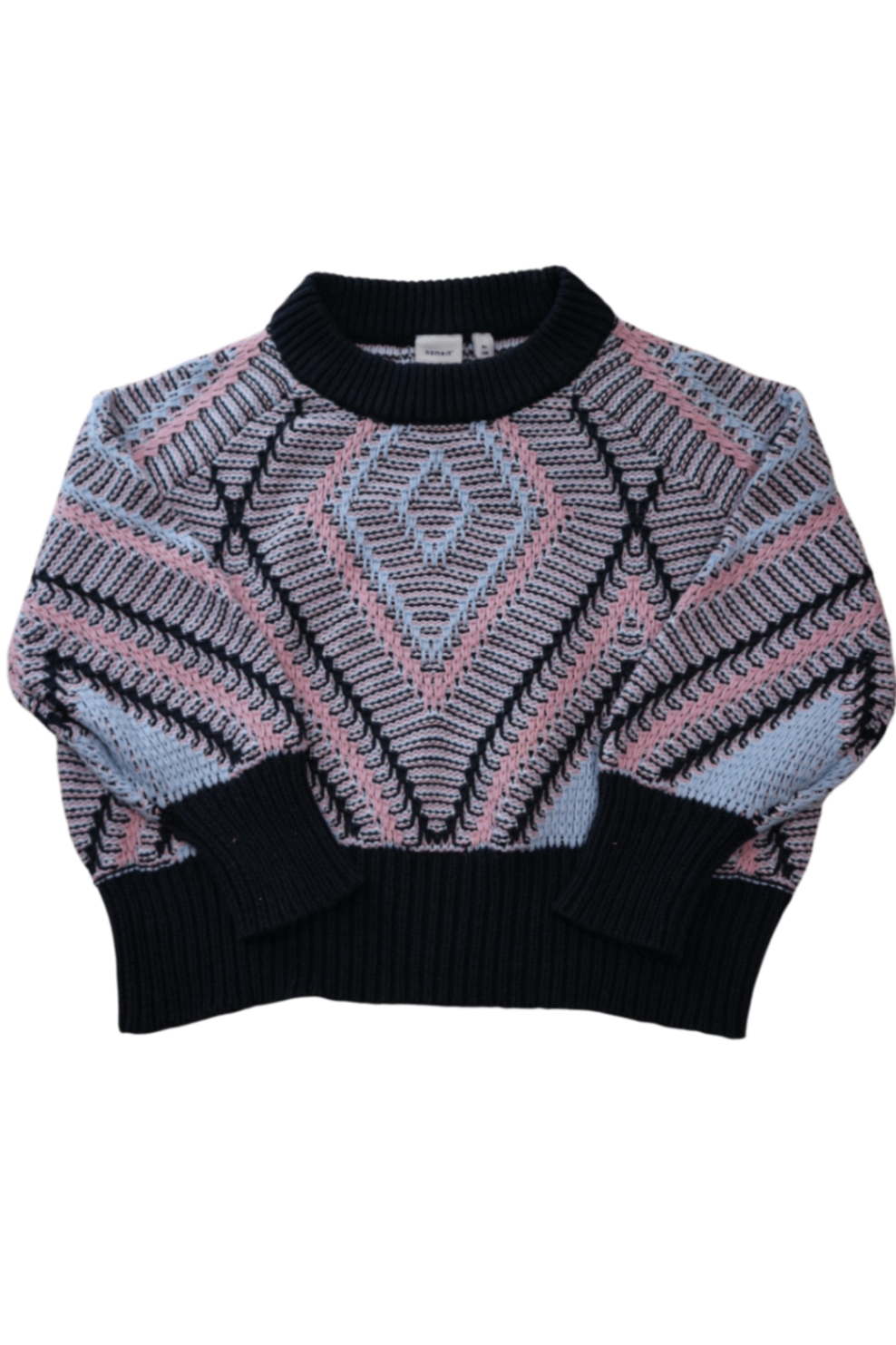 Name It Jumper, Black, Pink and Light Blue, 6