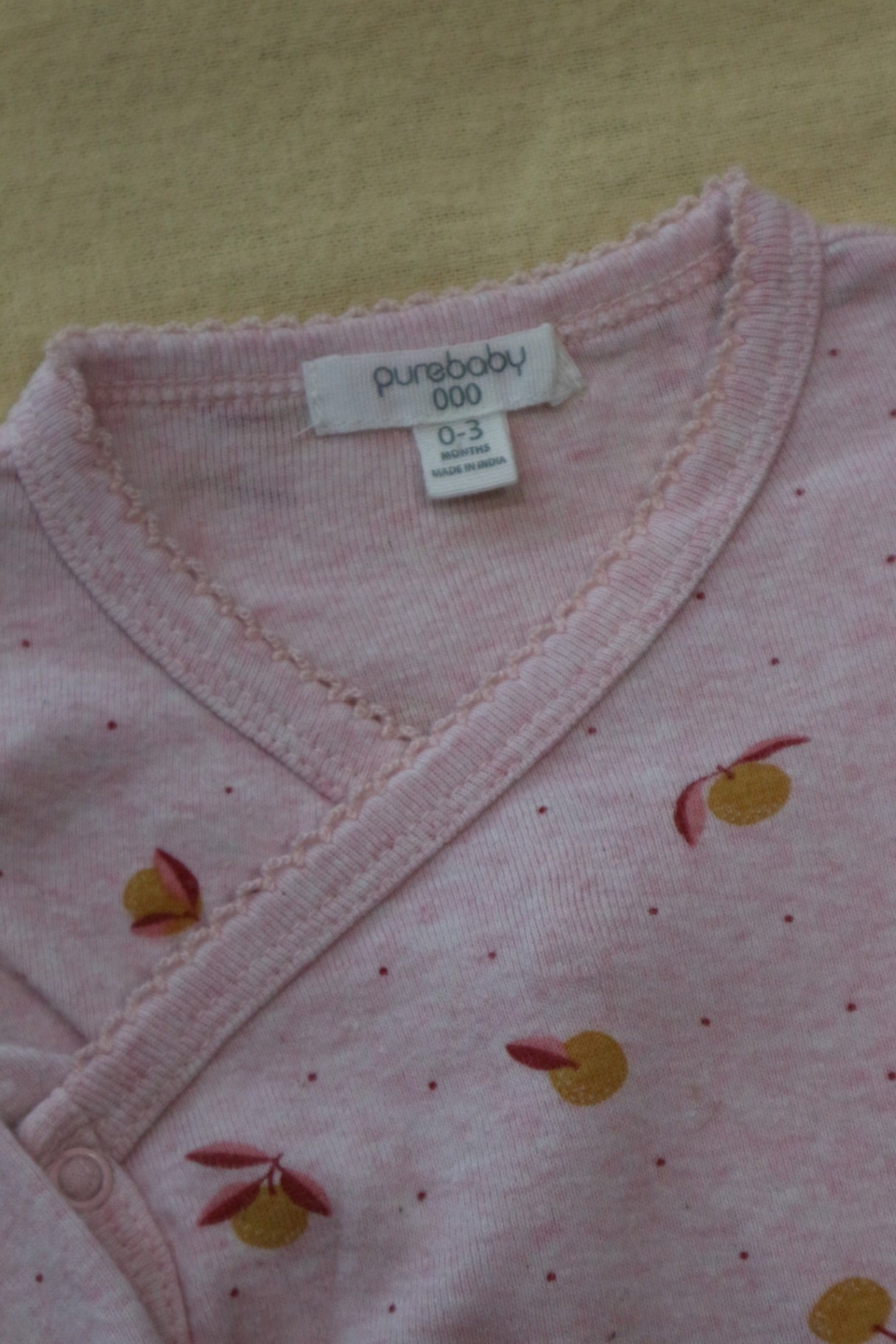 Purebaby Bodysuit, Pink, 000