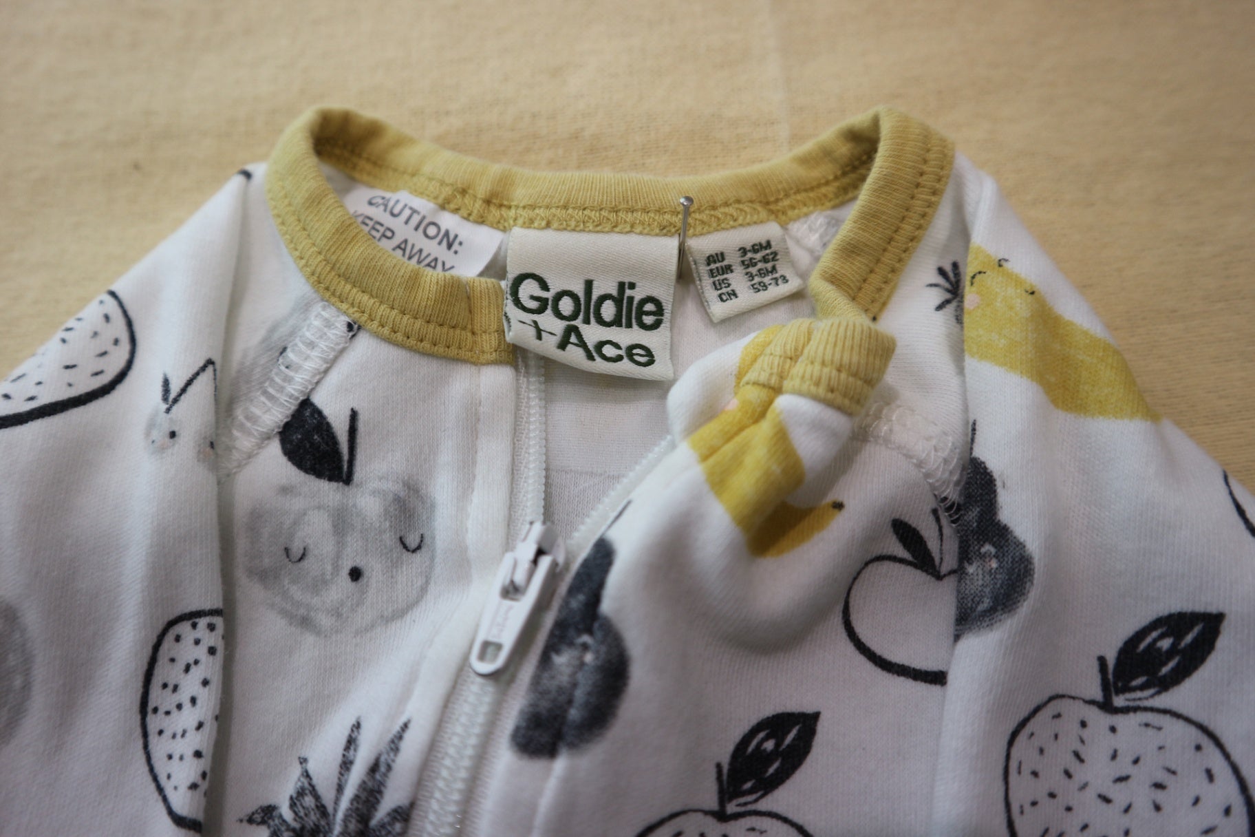 Goldie + Ace Jumpsuit, White, mustard yellow and black, 00