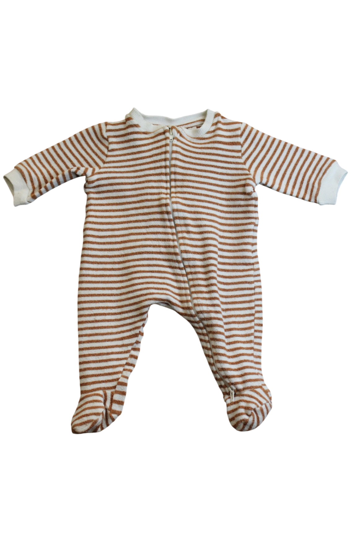 Seed Jumpsuit, White and brown striped, 000