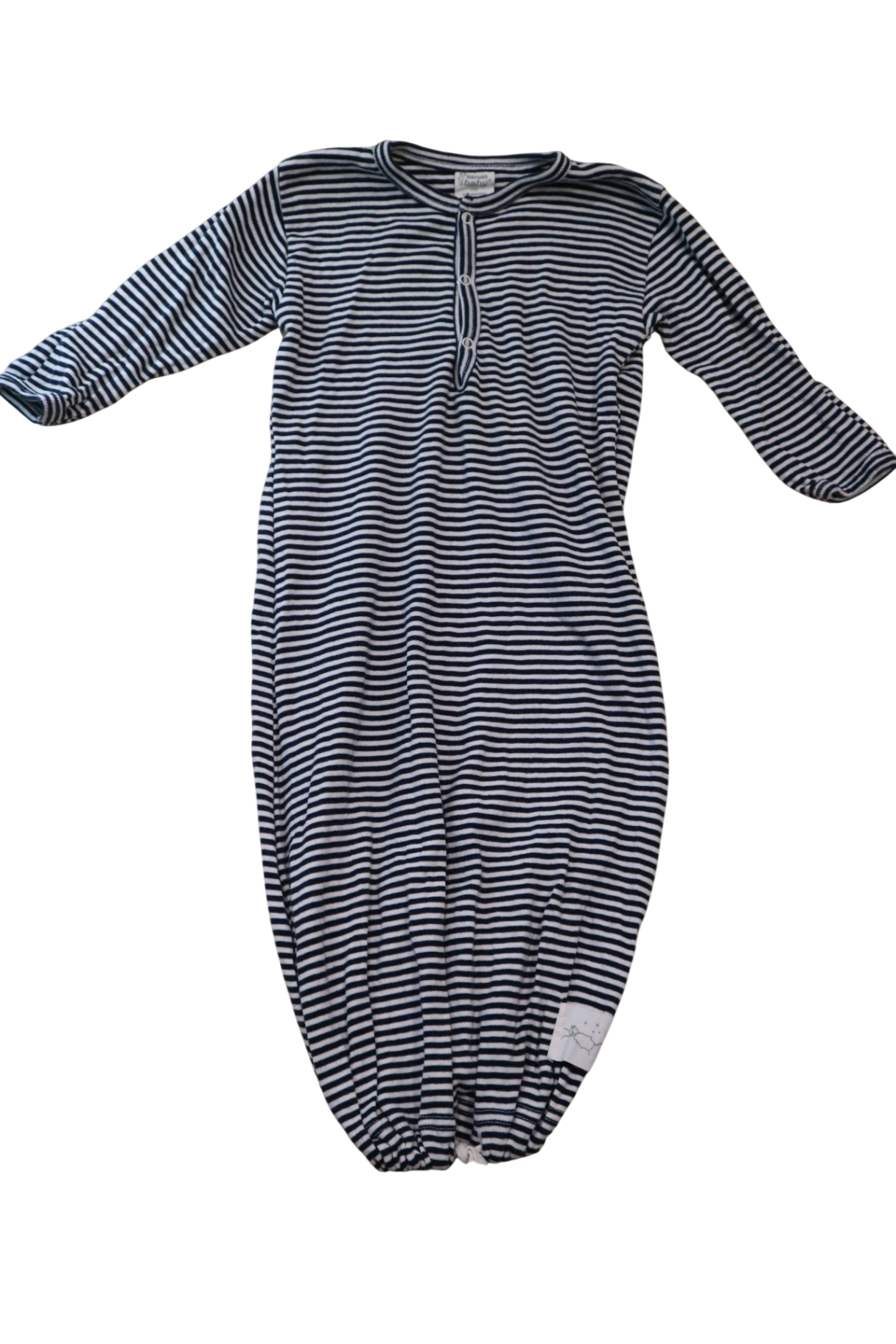 Nature Baby Sleepsuit, Navy and White stripe, 00