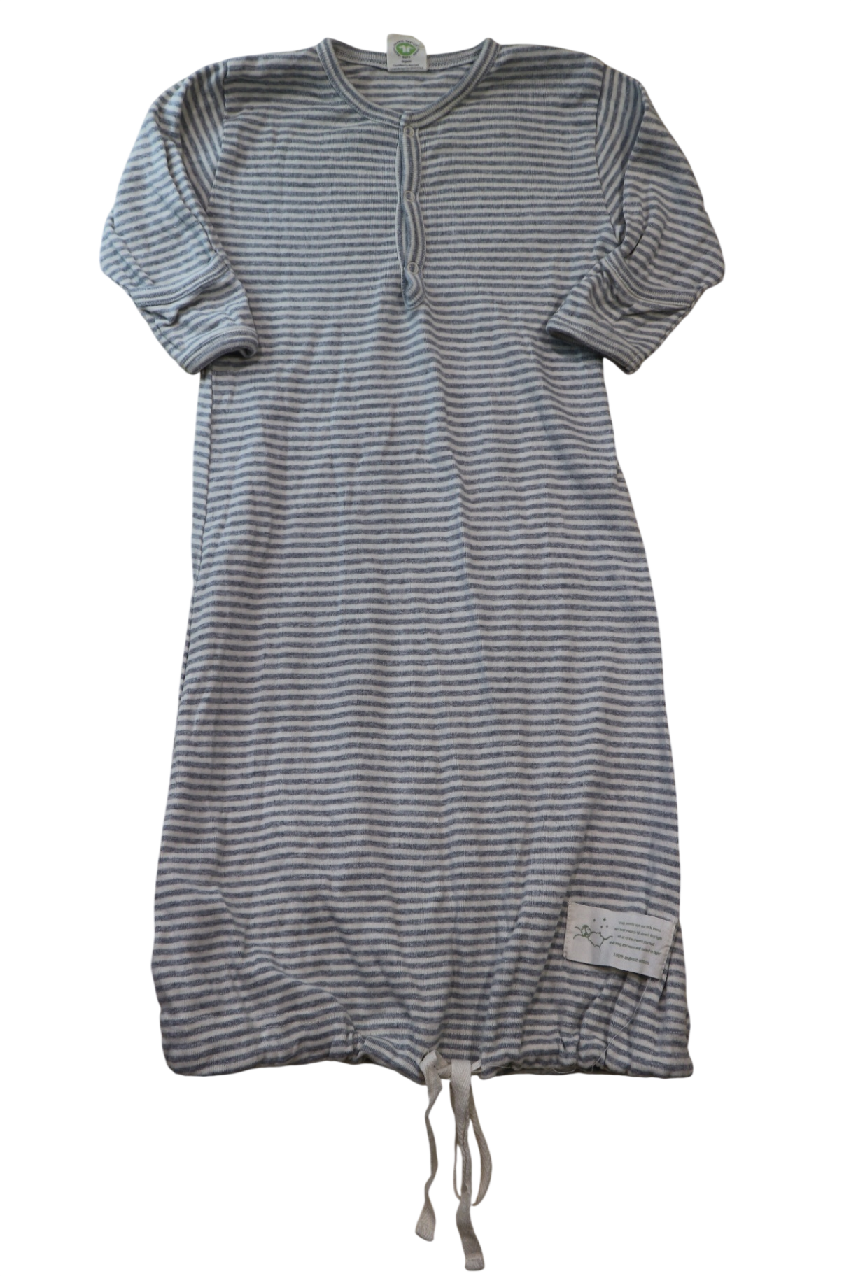 Nature Baby Sleepsuit, Grey and white striped, 00