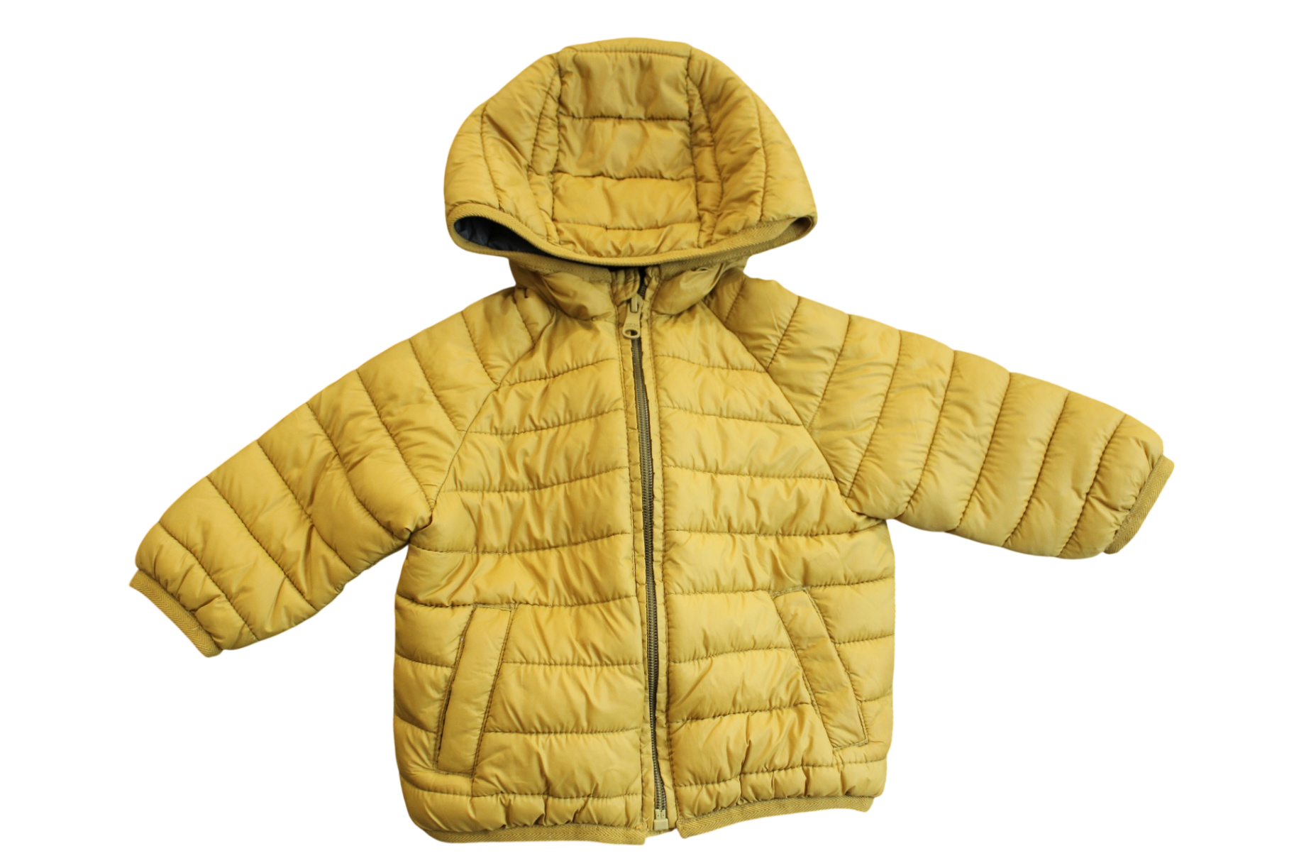 Zara Puffer Jacket, Mustard Yellow, 0 (6-9m)