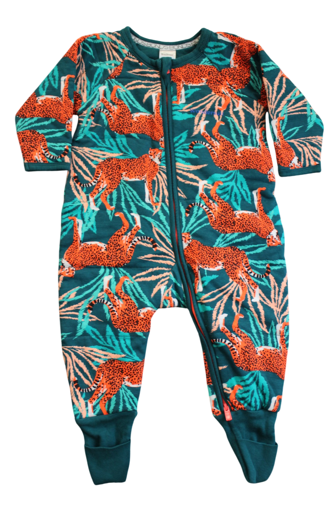 Bonds Wondersuit, Teal/Cheetahs, 0