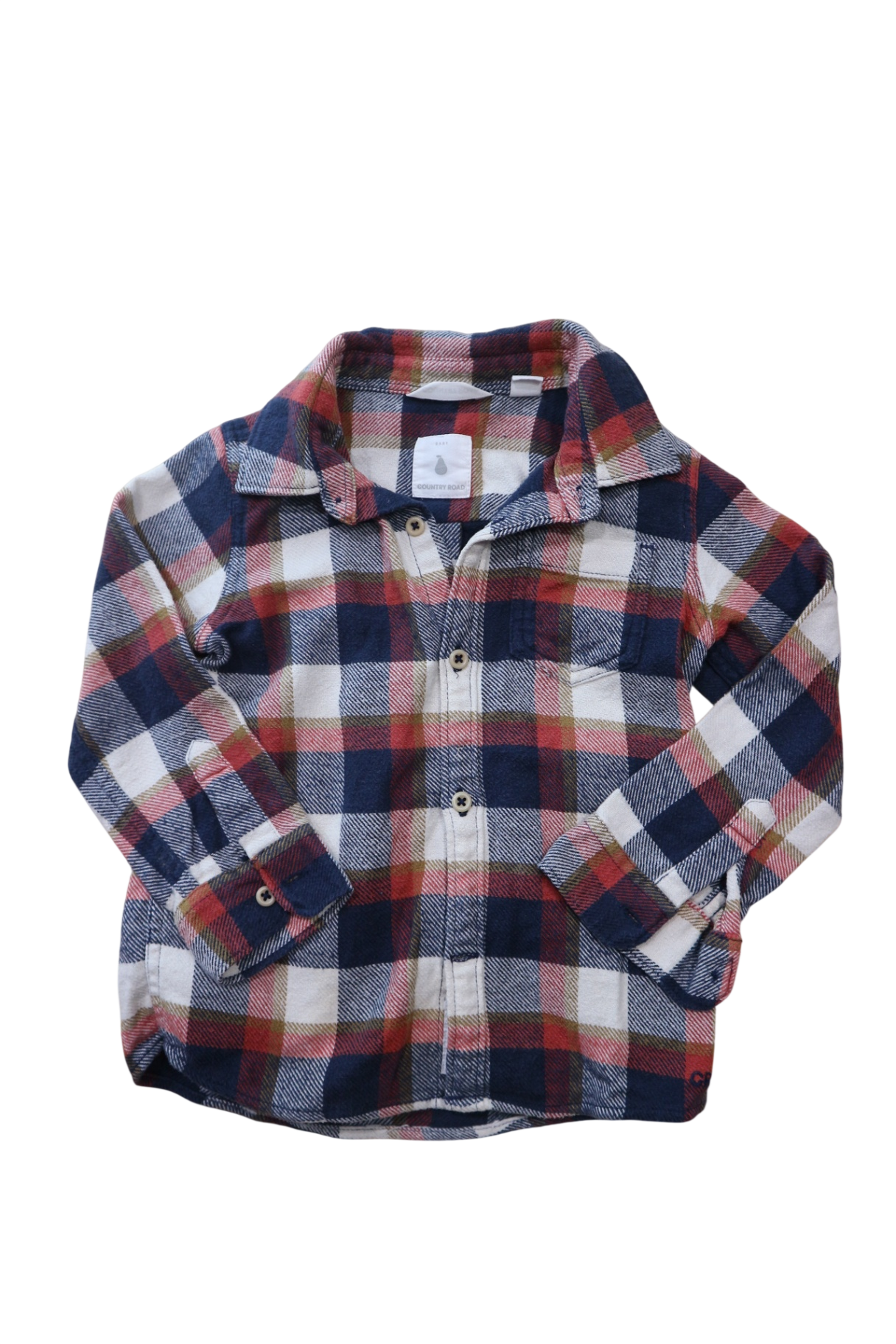 Country Road Shirt, Navy, red, white and olive, 2