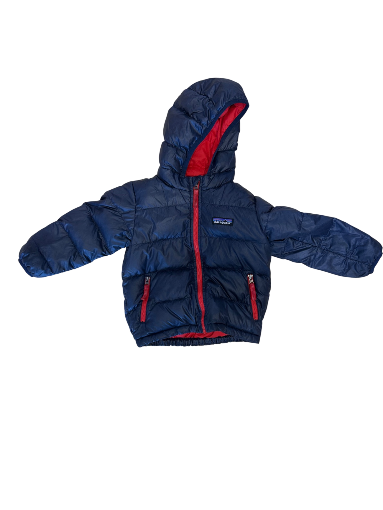Patagonia Puffer Jacket, Navy blue with red accents, 1