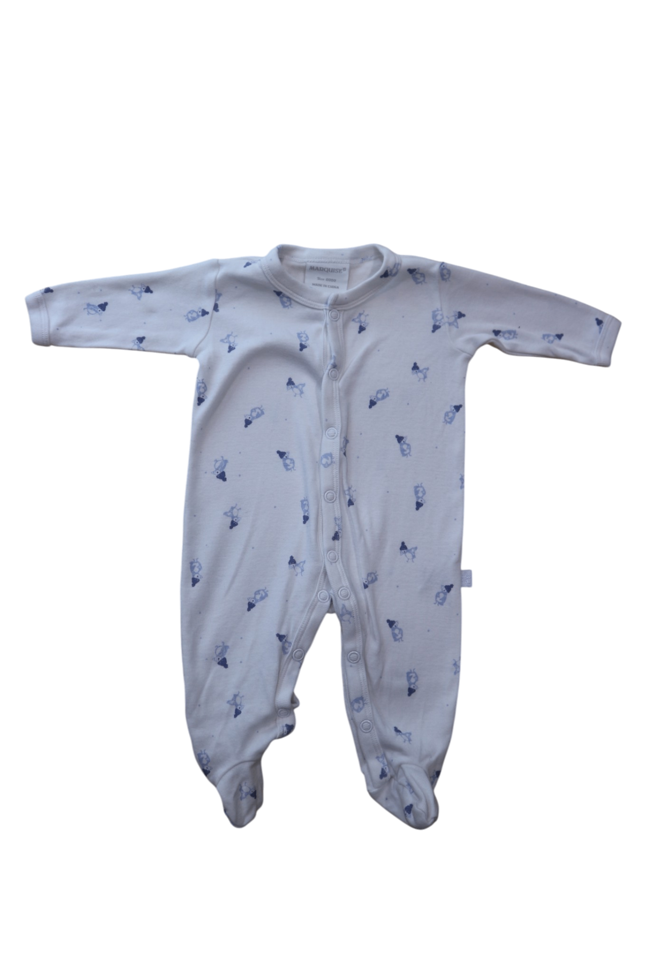 Marquise Bodysuit, White w Blue Ducks, 0000