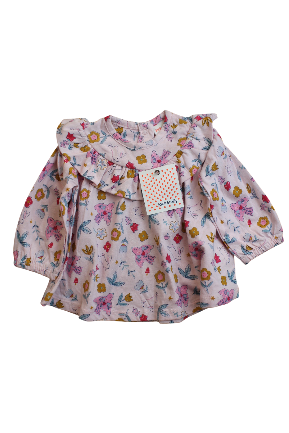 Jack & Milly Long-Sleeve T-Shirt, Pink, 00