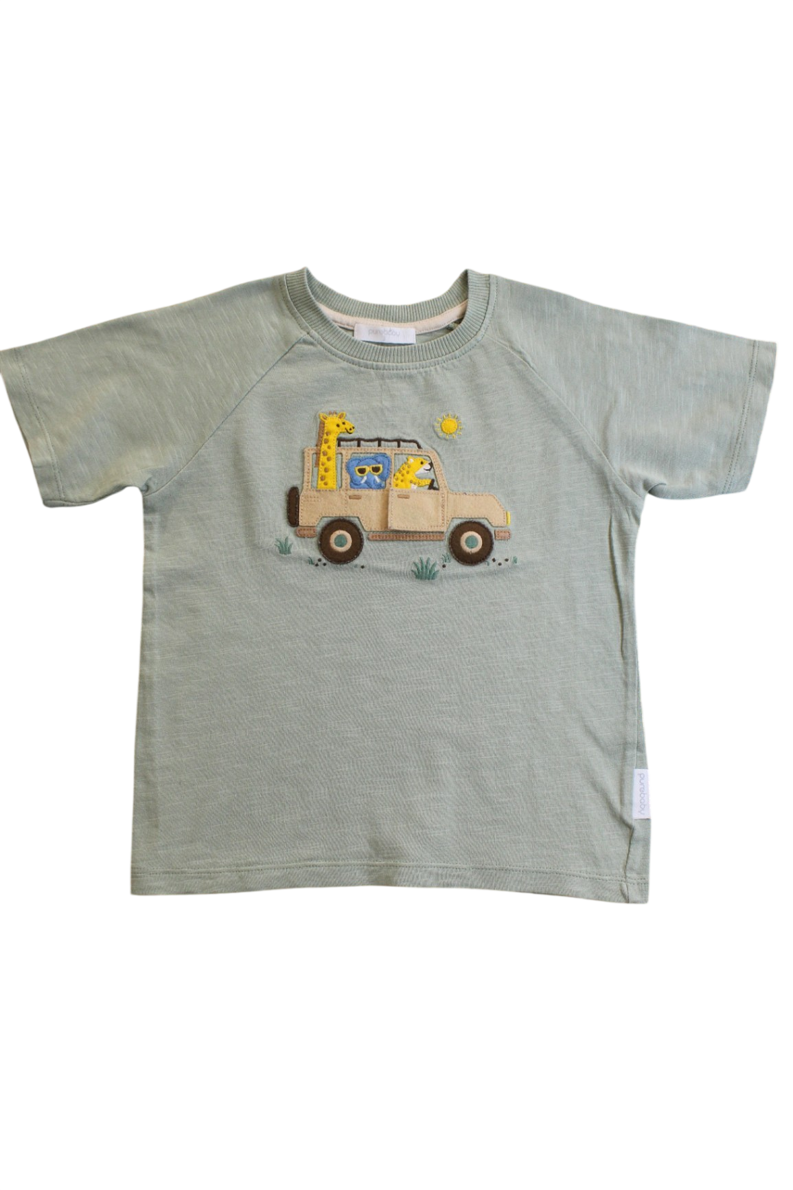 Purebaby T-Shirt, Sage Green, 3
