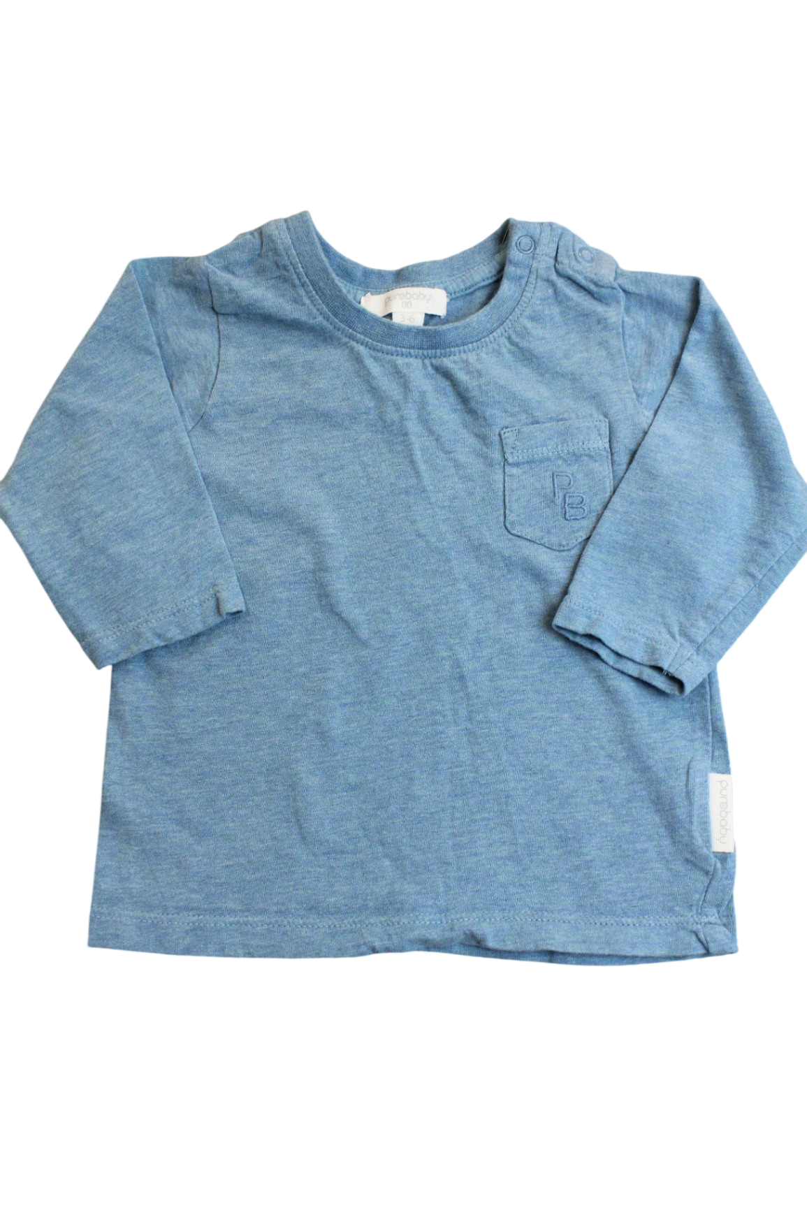 Purebaby Long-Sleeve Top, Blue, 00