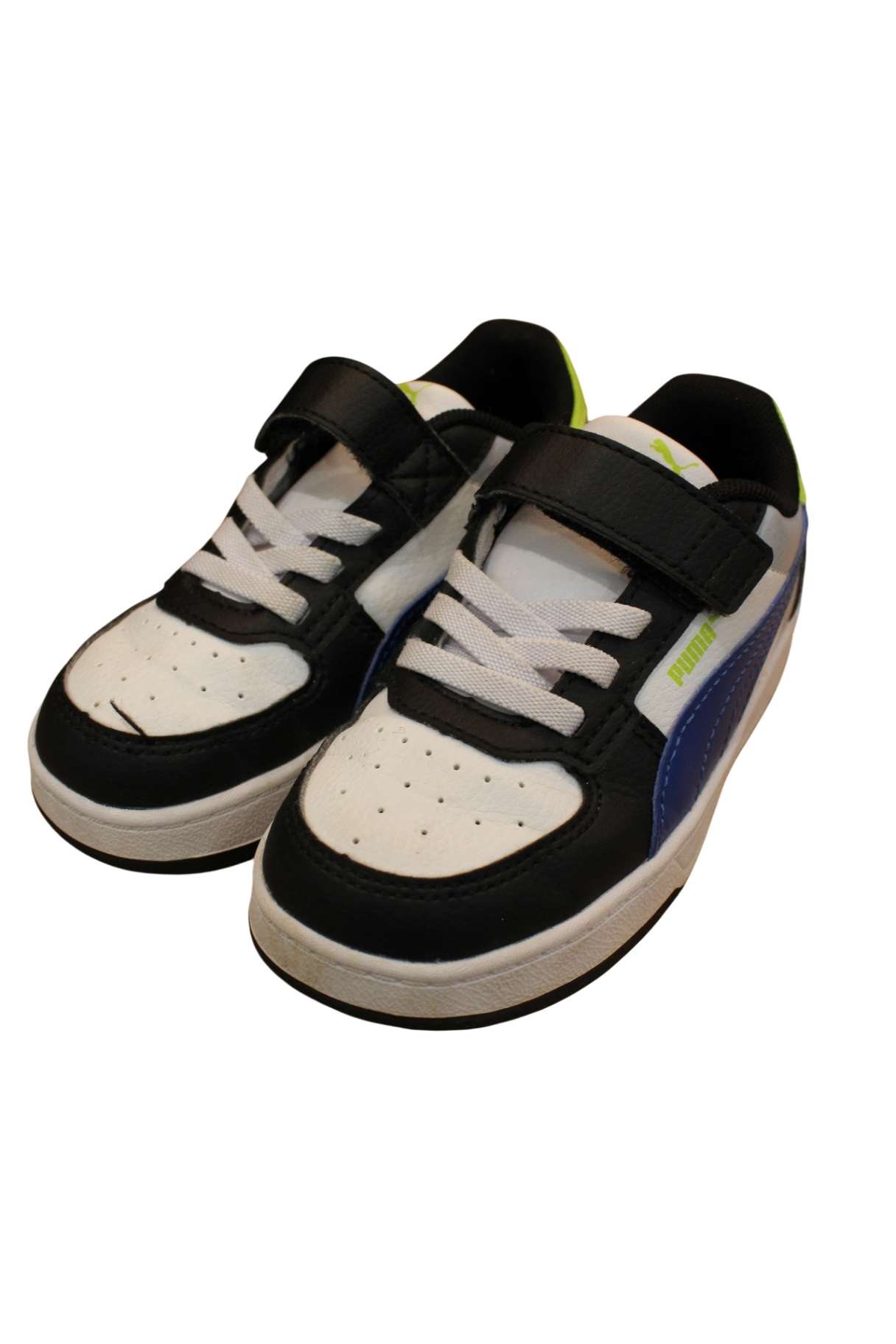 Puma Sneakers, Black, White, Blue, Green, 25