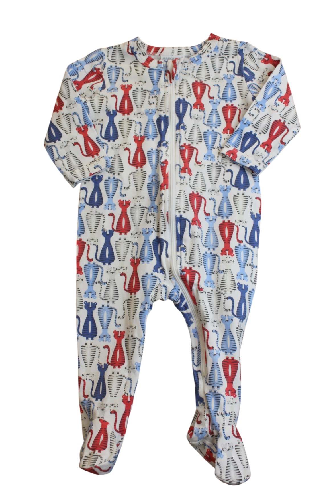 Marquise Jumpsuit, White with red and blue print, 00