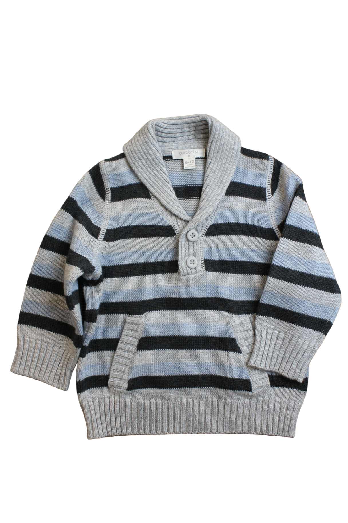 Purebaby Knitwear, Grey, 0