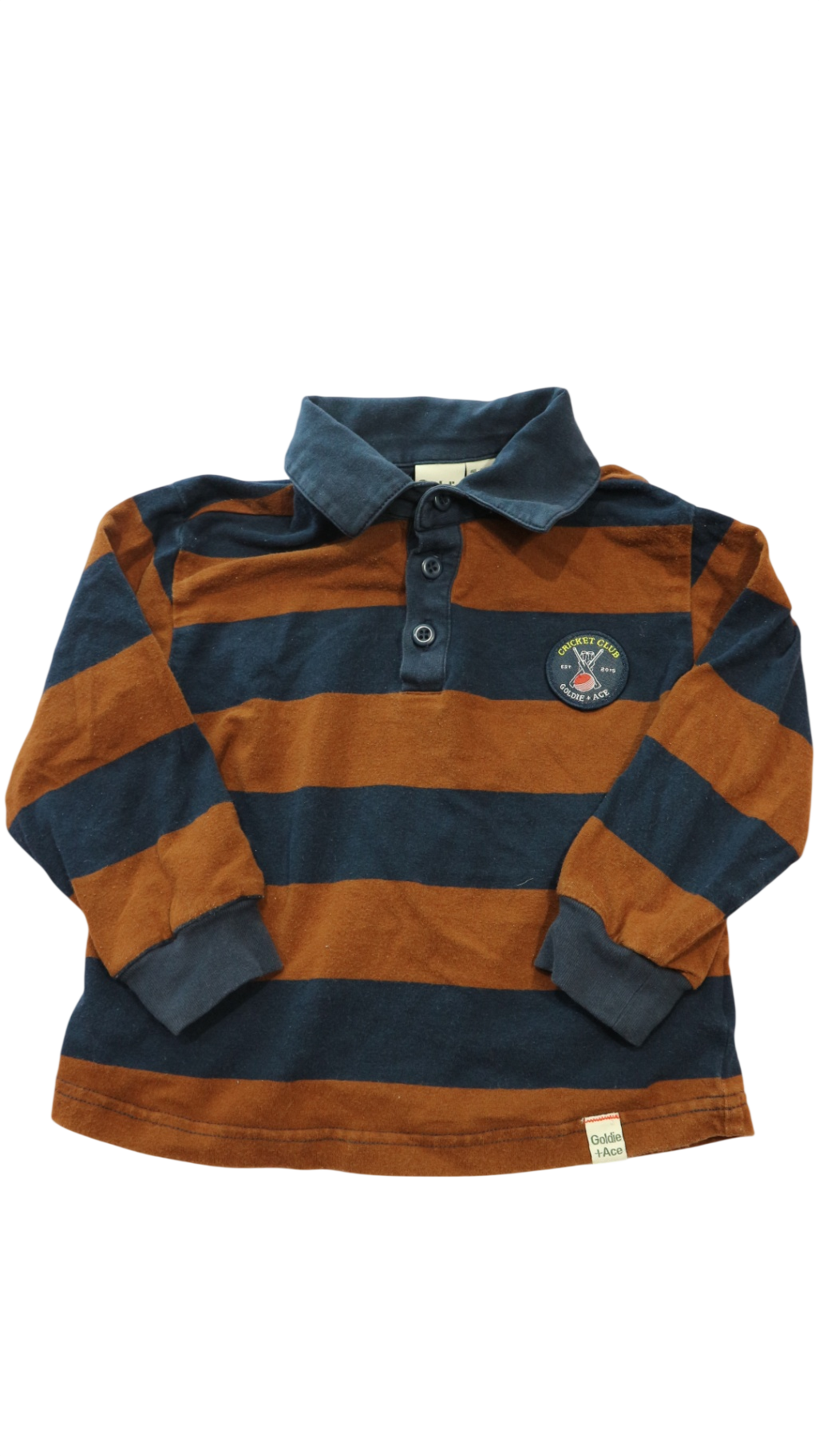 Goldie + Ace Long-Sleeve T-Shirt, Navy and Brown, 0