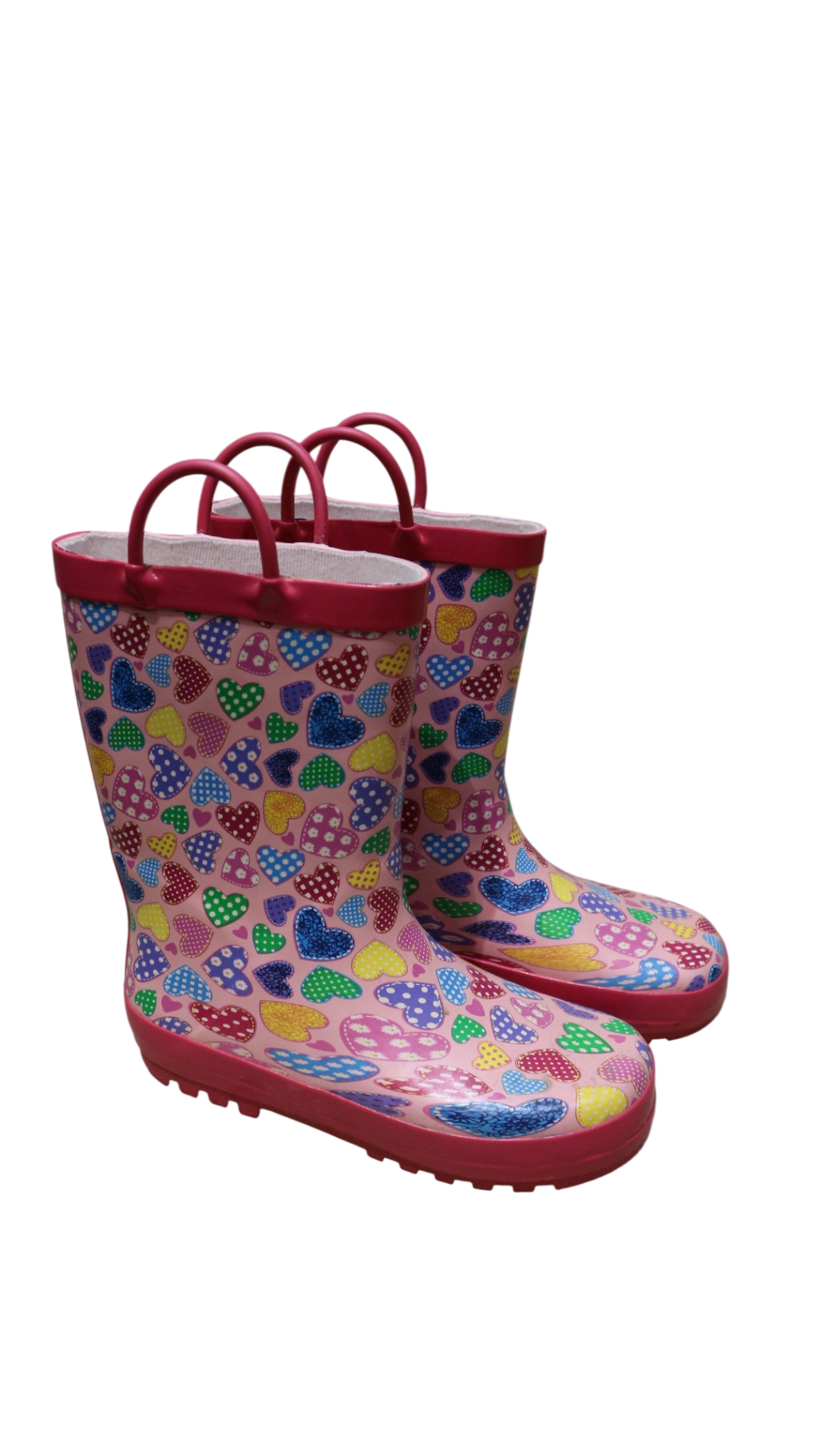 Cape Gum Boots, Pink, hearts, EU 32/US 1