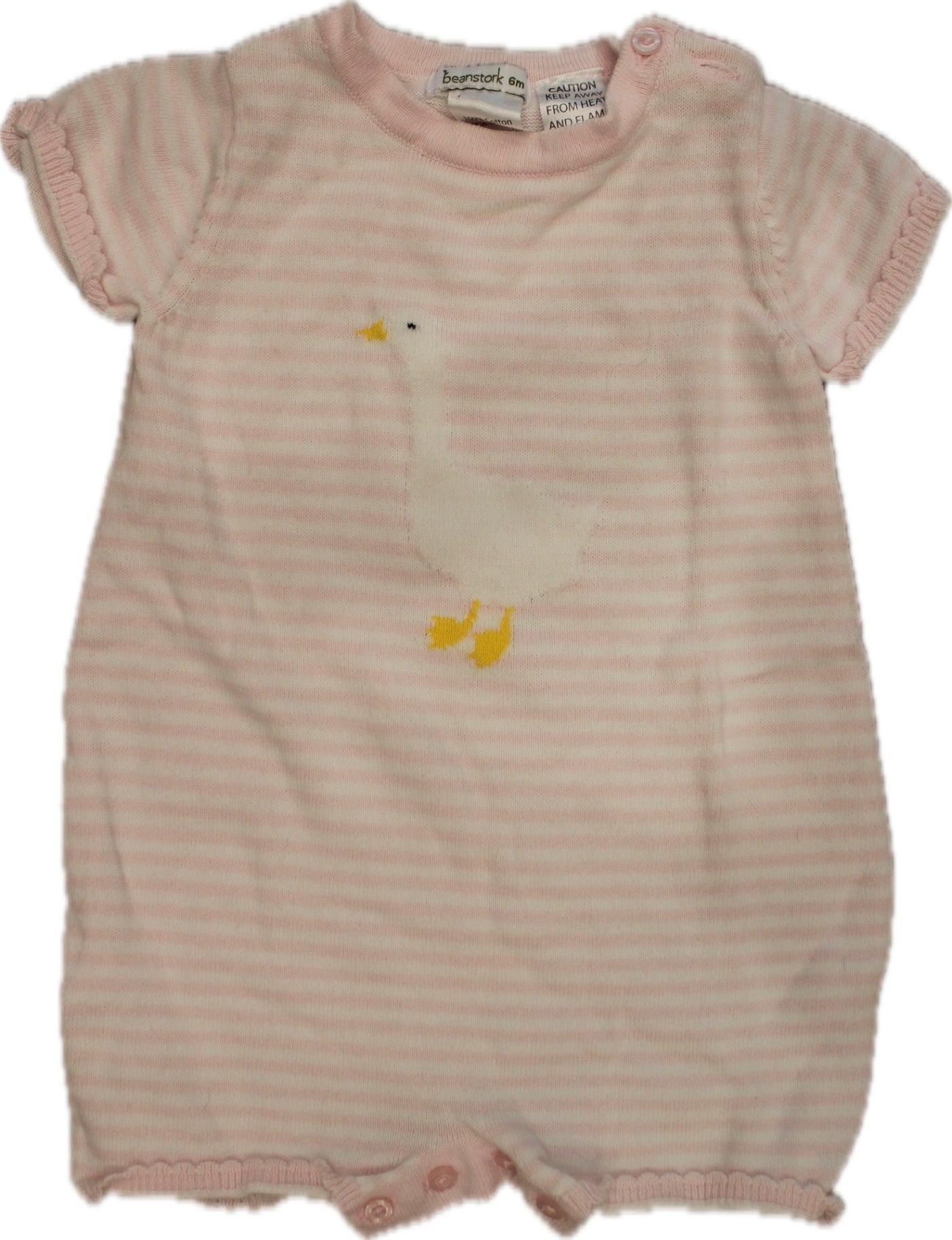 Beanstork Bodysuit, Pink and white, 6m