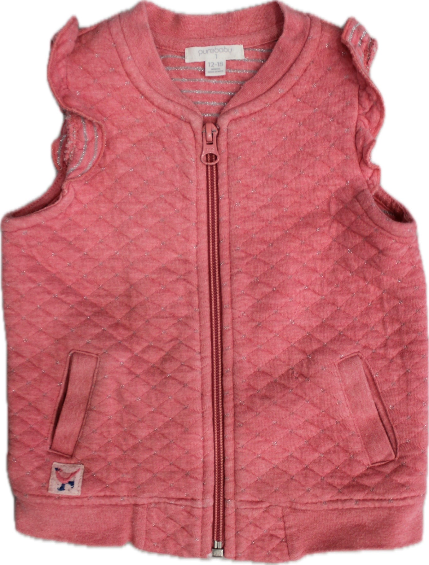 Purebaby Vest, Pink, 12-18